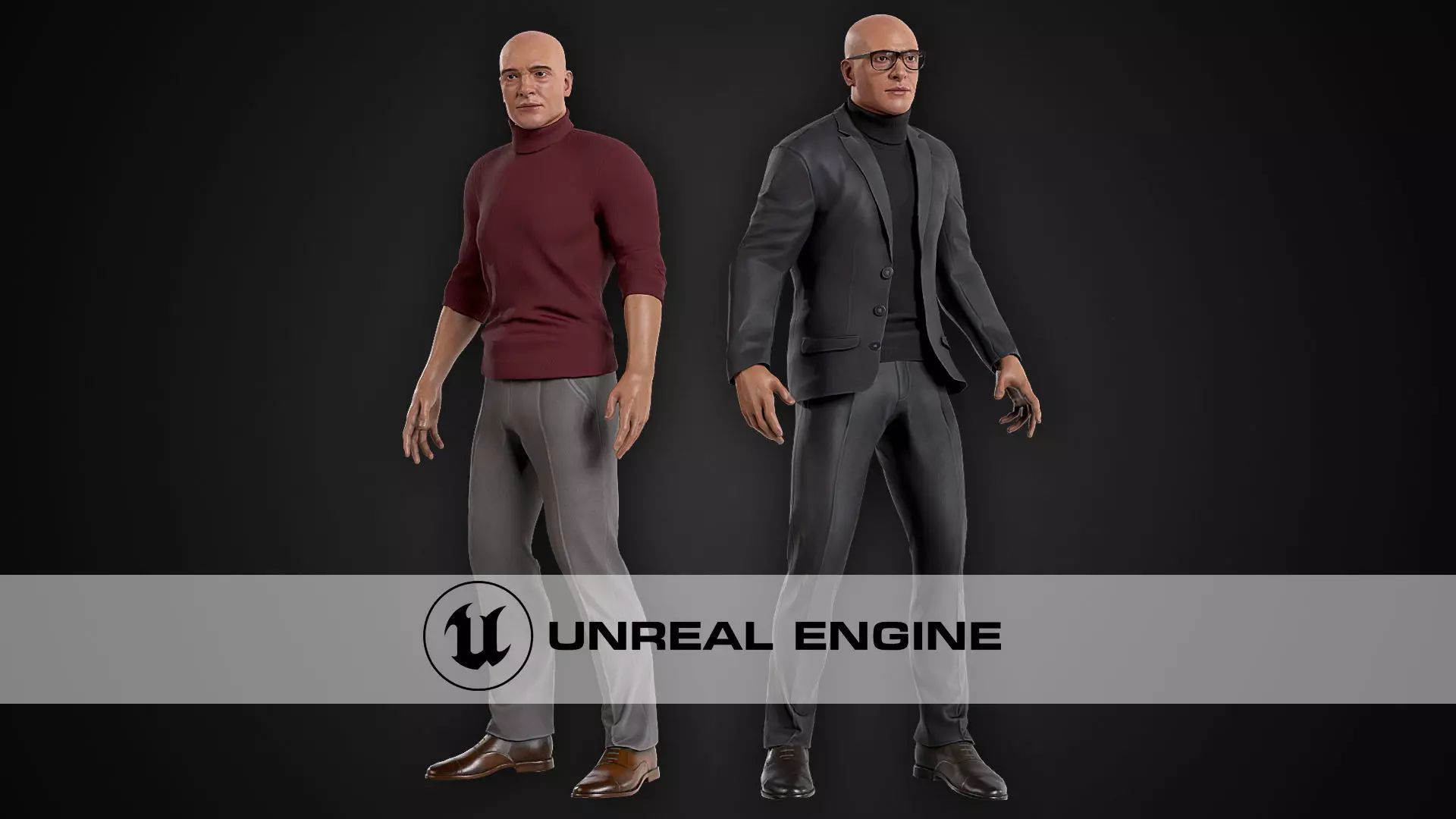 Man in Suit Low-poly 3D model_0