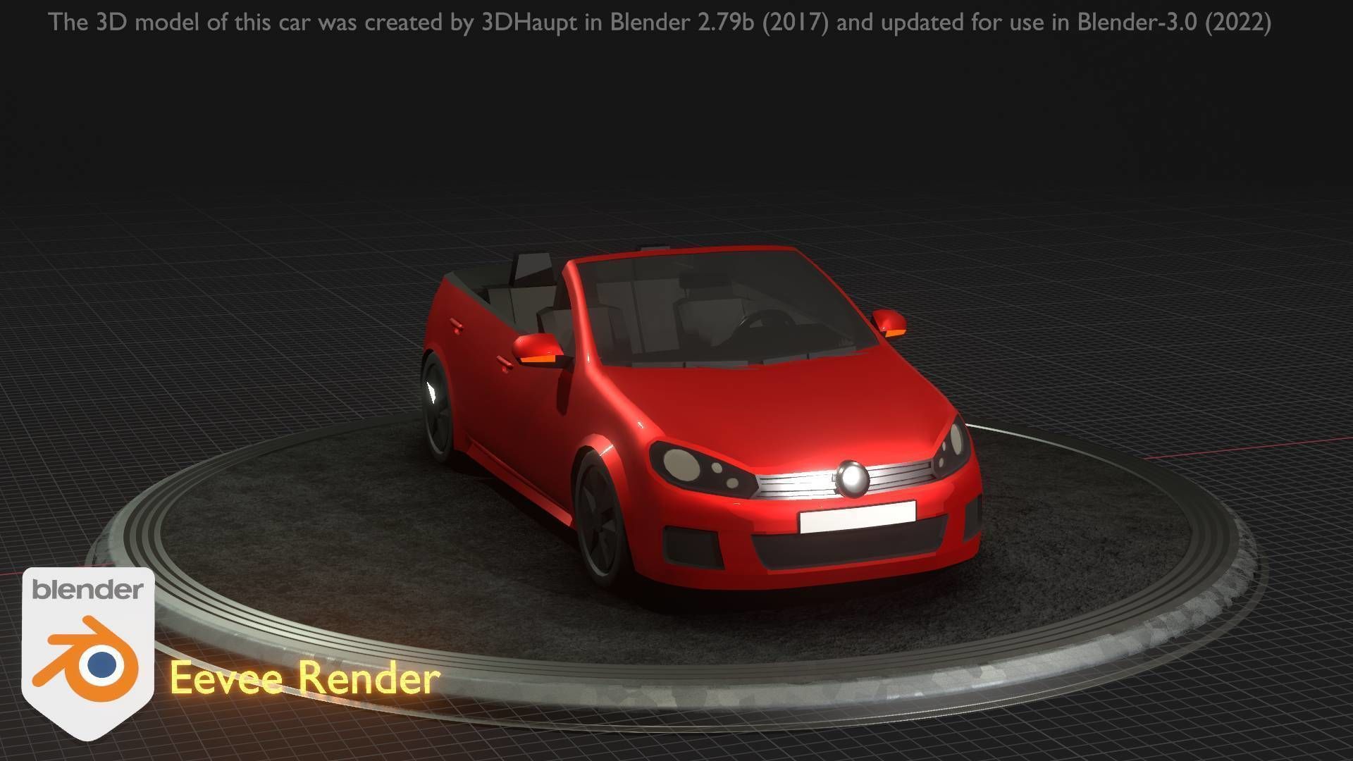 City Car 27 Compact Class Convertible Open Type-C Red Low-poly 3D model_60