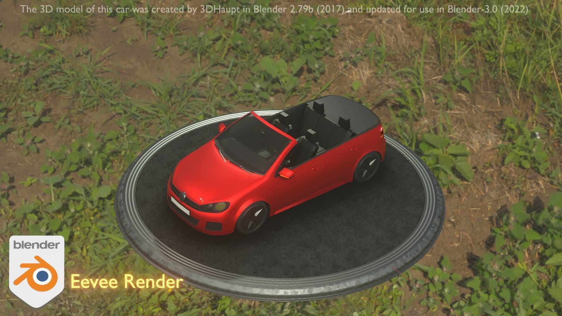 City Car 27 Compact Class Convertible Open Type-C Red Low-poly 3D model_82