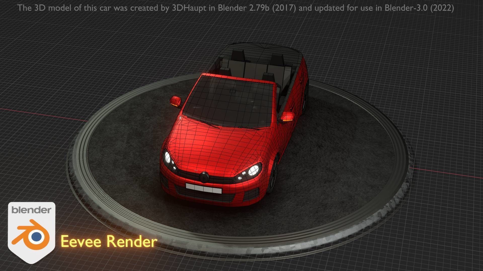 City Car 27 Compact Class Convertible Open Type-C Red Low-poly 3D model_66