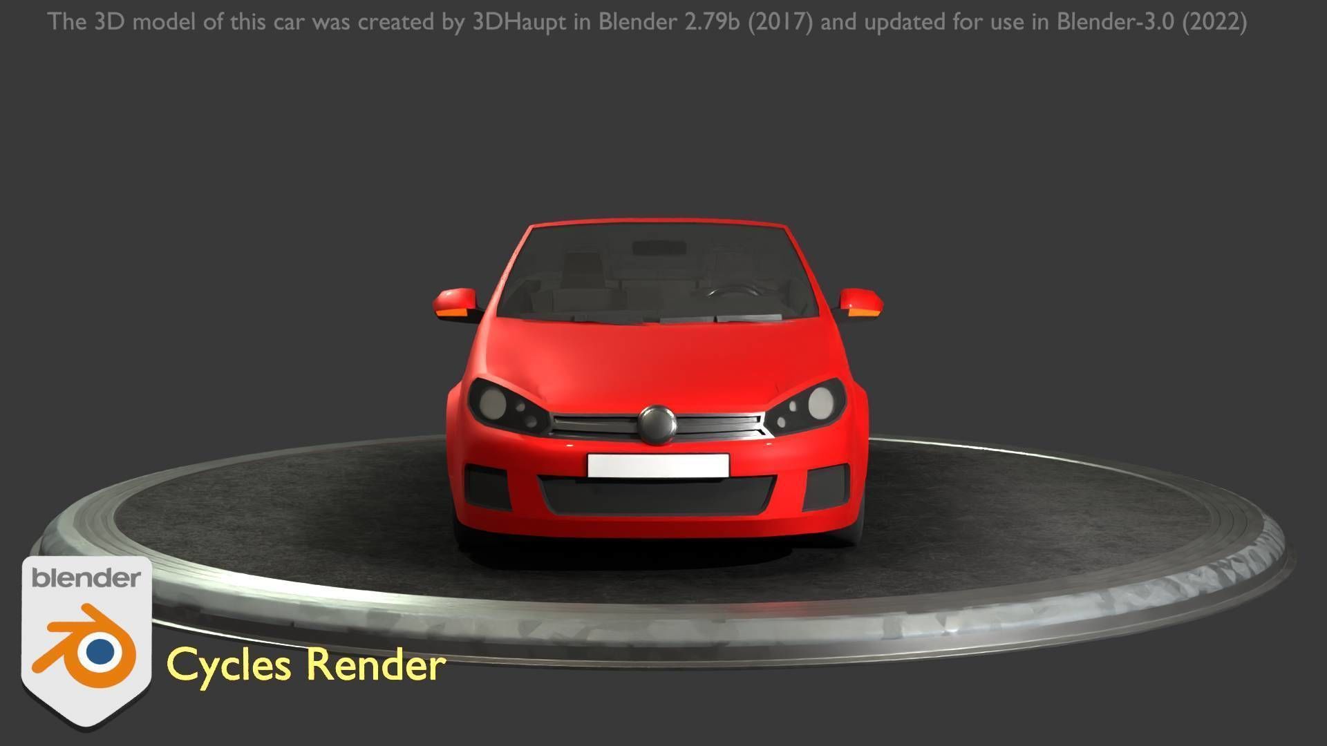 City Car 27 Compact Class Convertible Open Type-C Red Low-poly 3D model_59