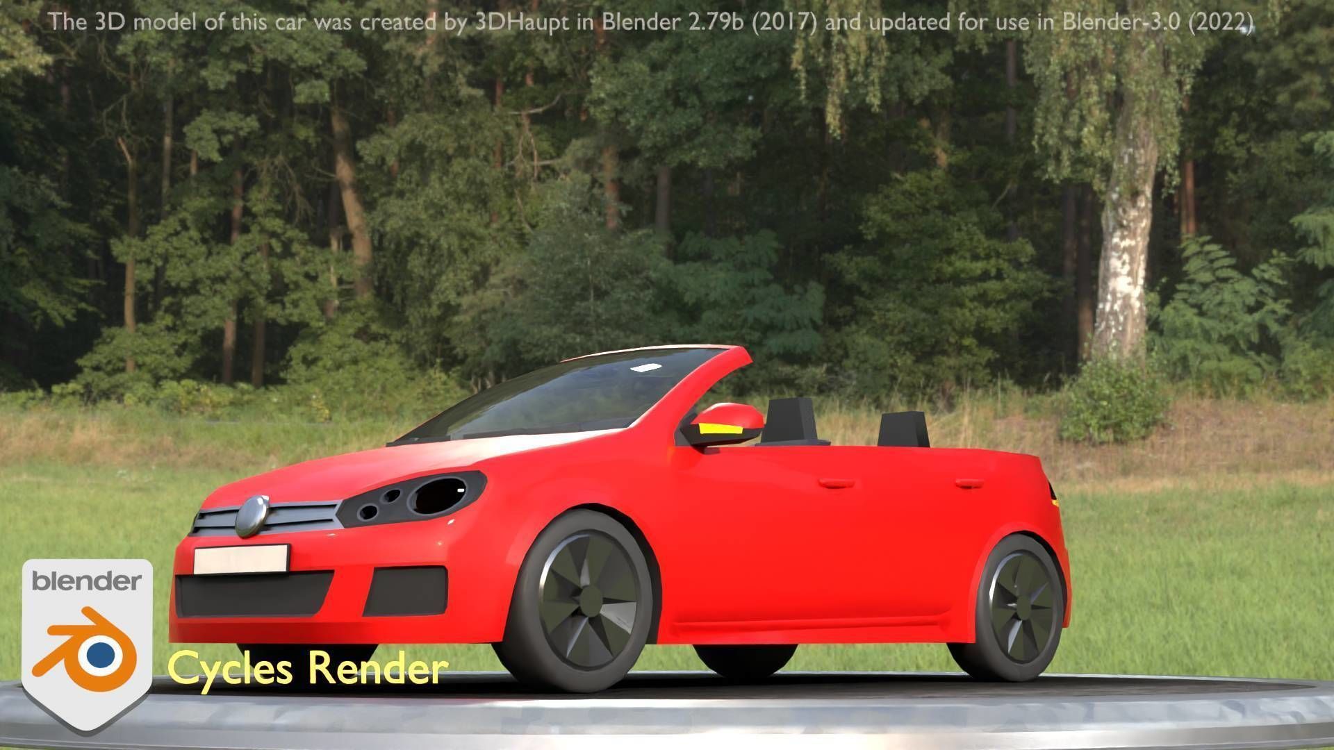 City Car 27 Compact Class Convertible Open Type-C Red Low-poly 3D model_58