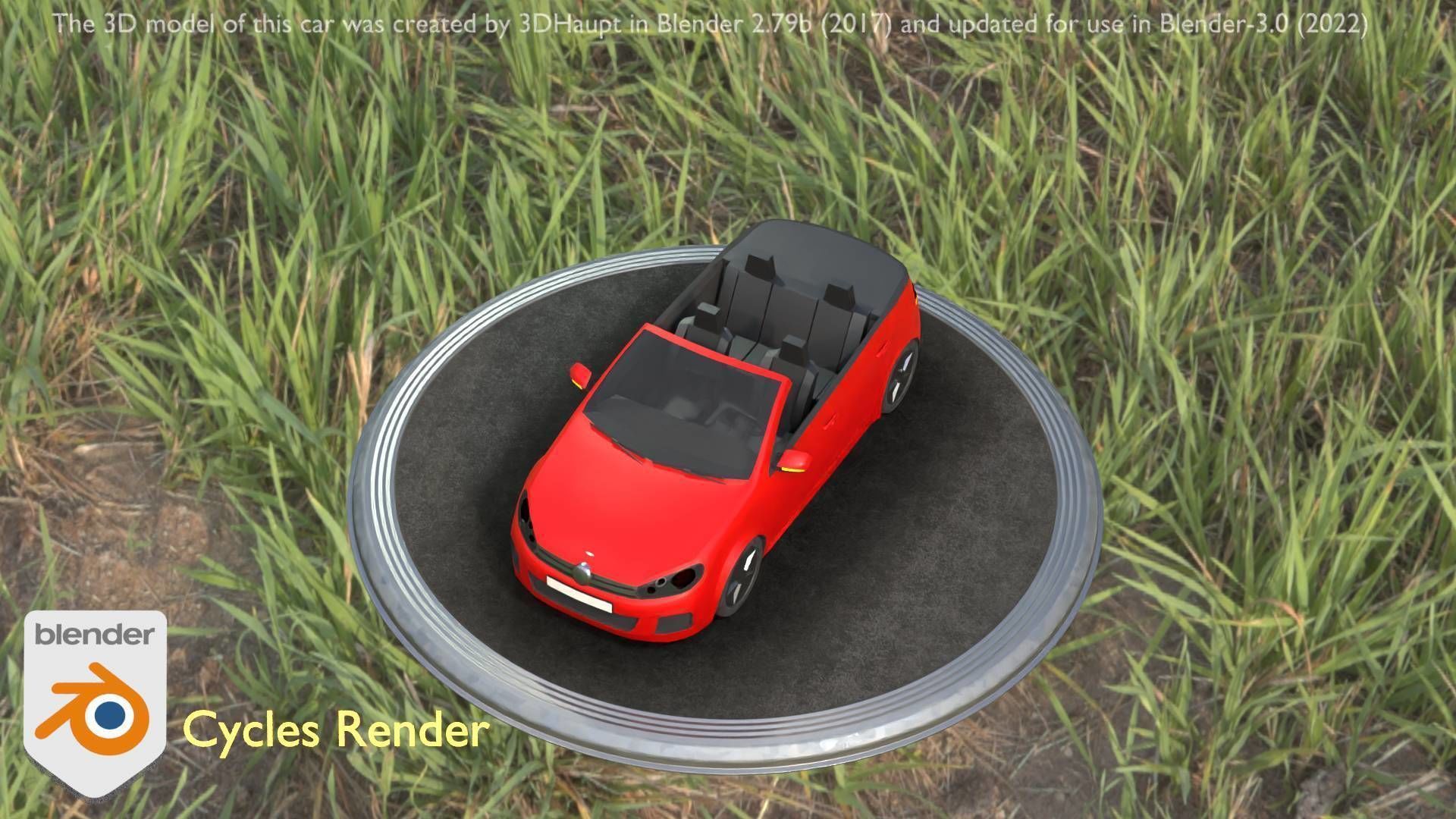 City Car 27 Compact Class Convertible Open Type-C Red Low-poly 3D model_74