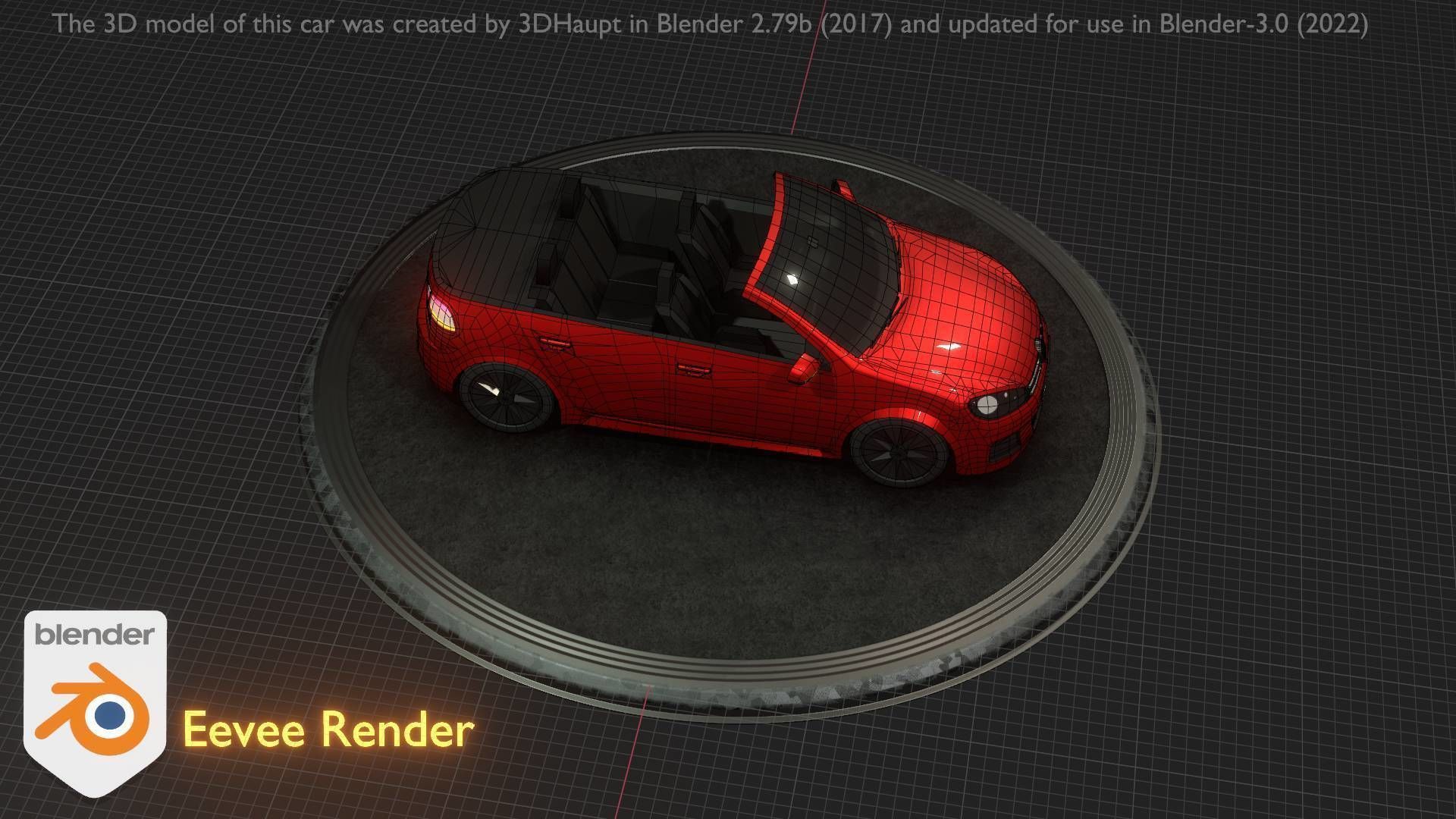 City Car 27 Compact Class Convertible Open Type-C Red Low-poly 3D model_83