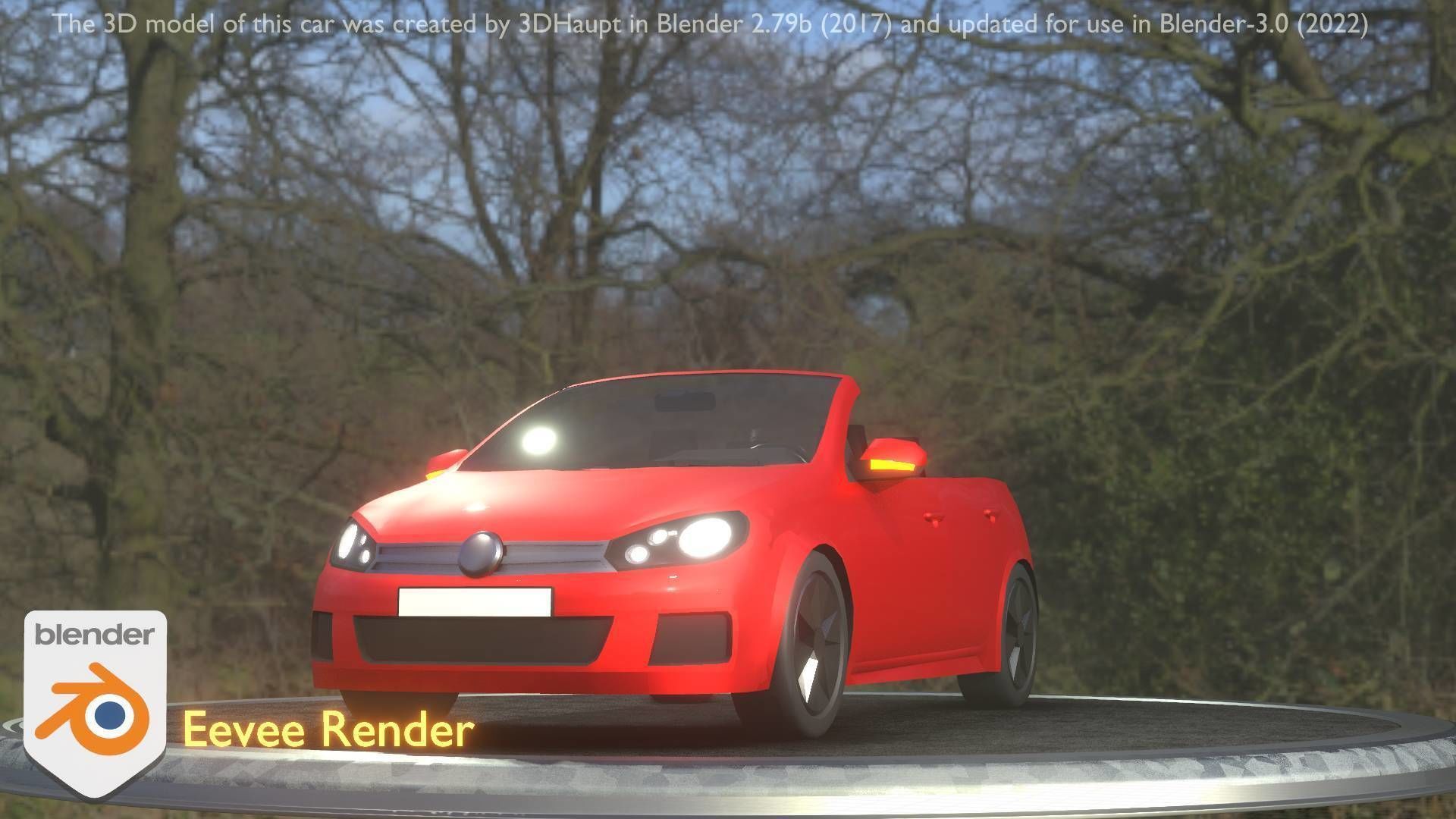 City Car 27 Compact Class Convertible Open Type-C Red Low-poly 3D model_2