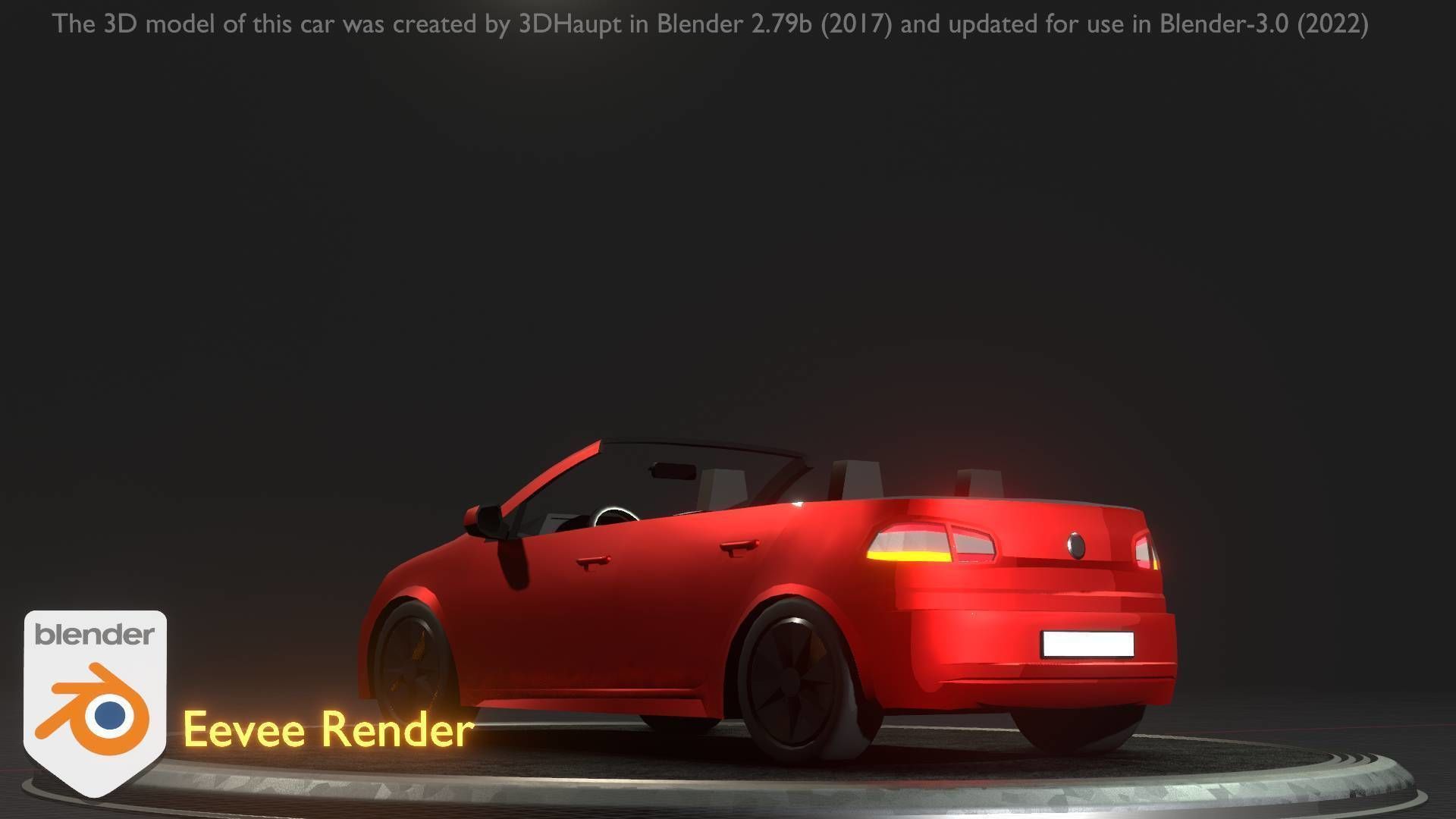 City Car 27 Compact Class Convertible Open Type-C Red Low-poly 3D model_76