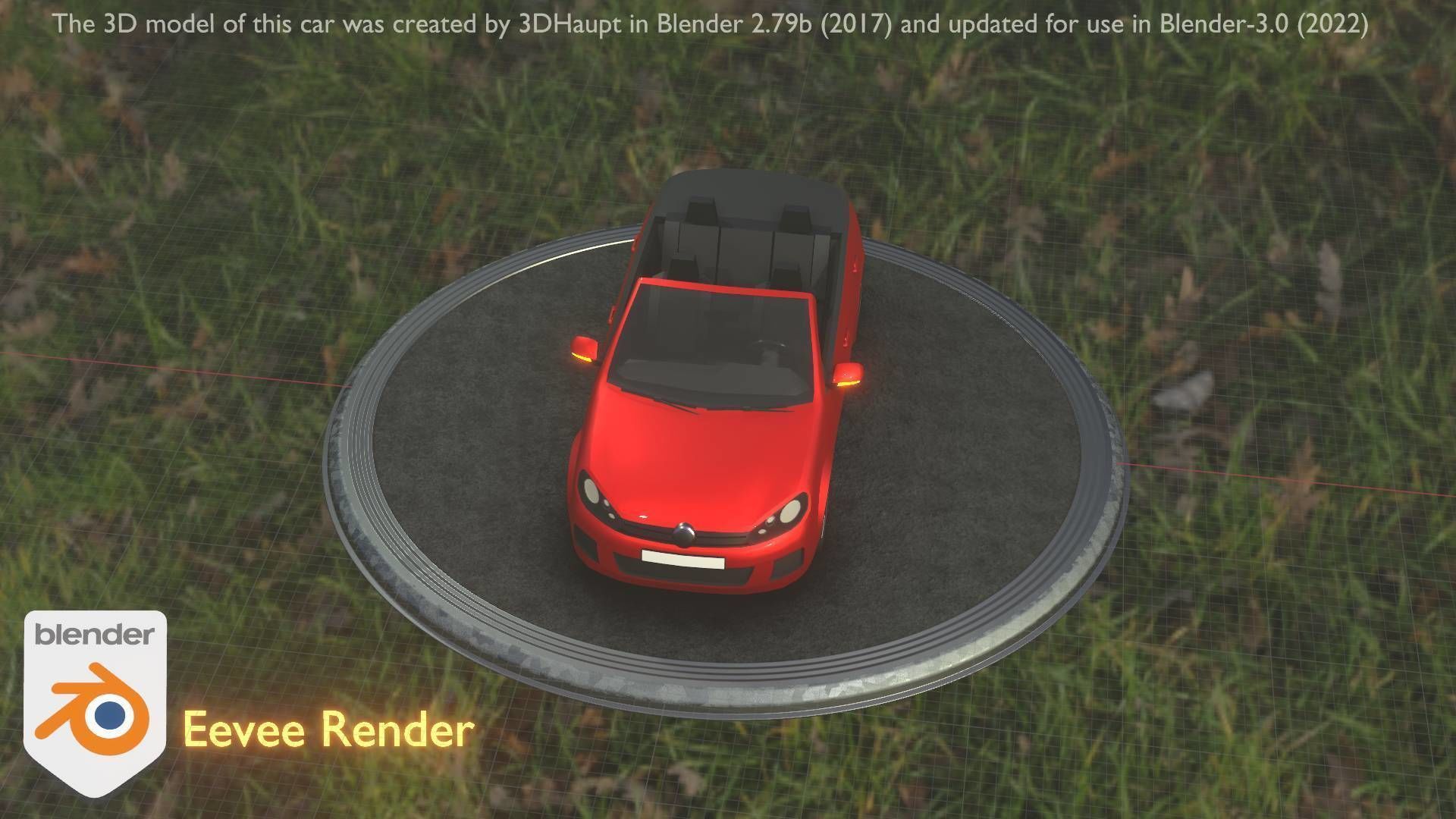 City Car 27 Compact Class Convertible Open Type-C Red Low-poly 3D model_71