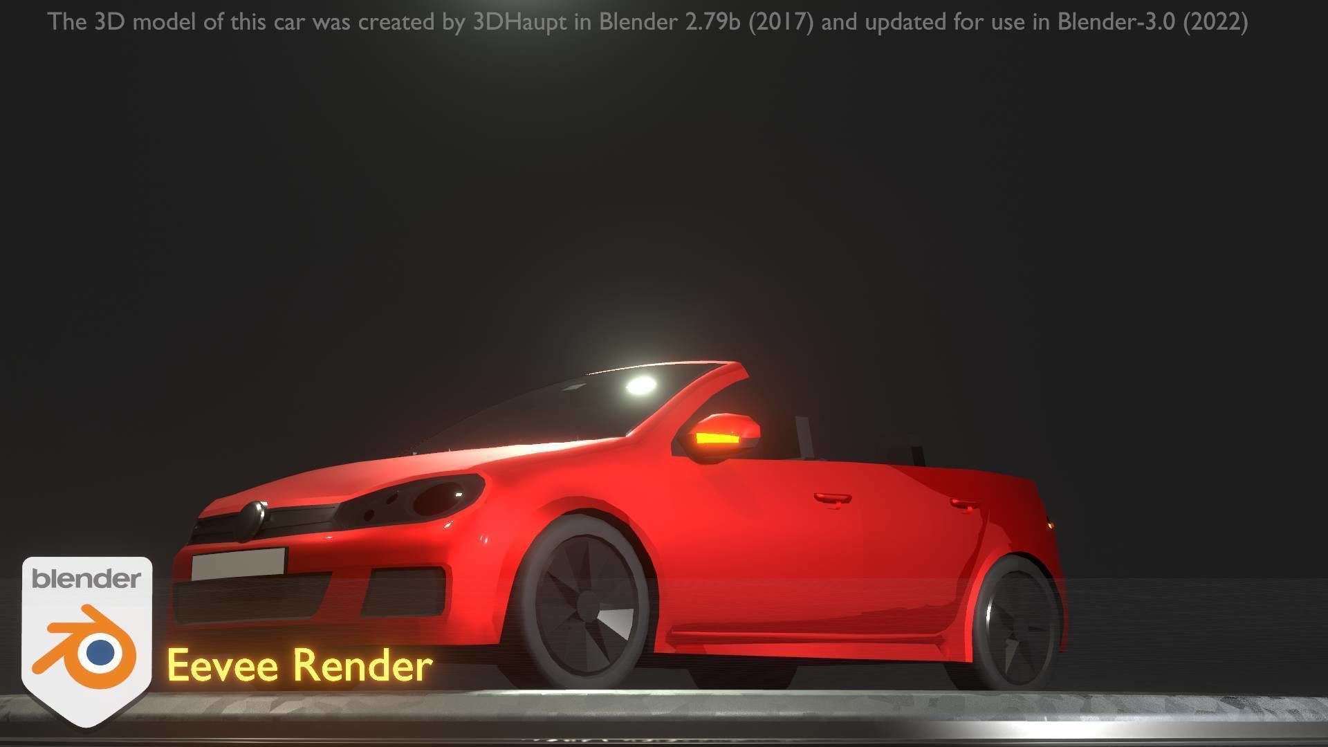 City Car 27 Compact Class Convertible Open Type-C Red Low-poly 3D model_97