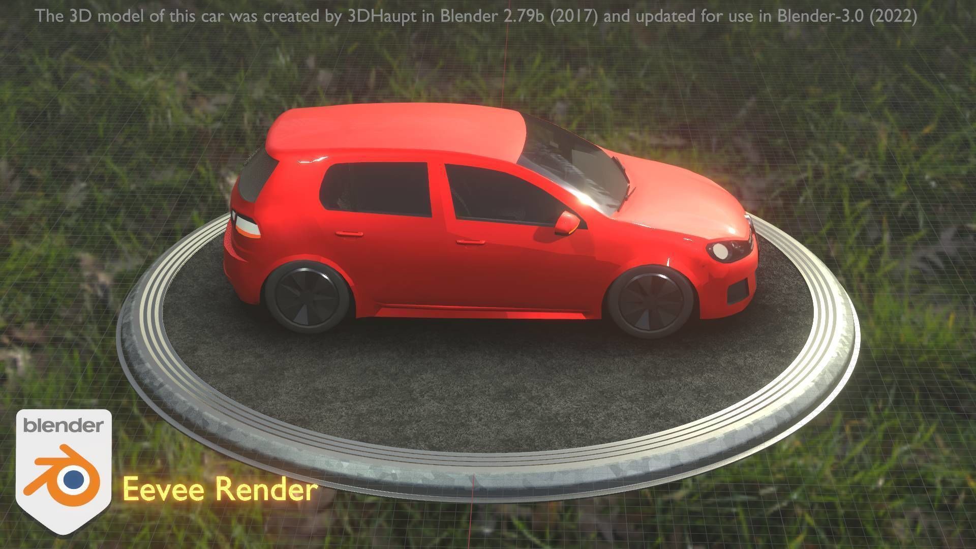 City Car 28 Compact Class Type-C Red Low-poly 3D model_53