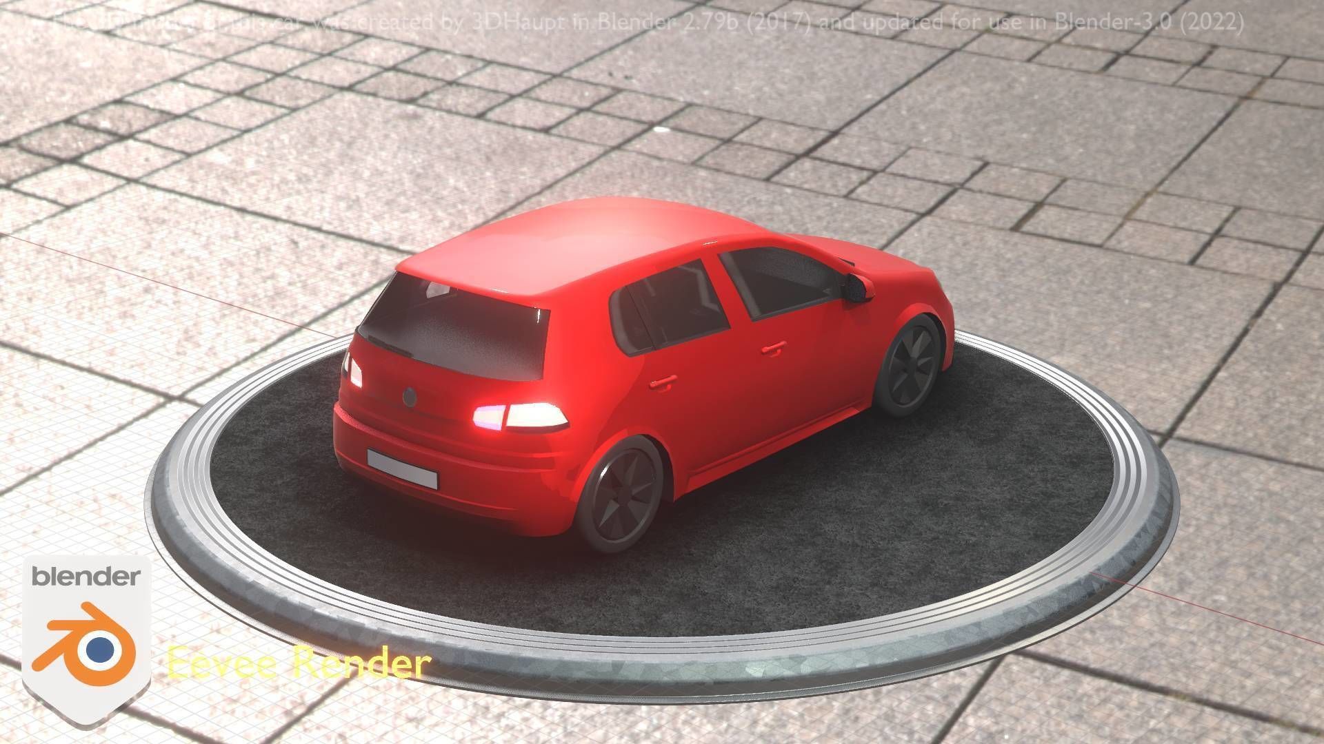 City Car 28 Compact Class Type-C Red Low-poly 3D model_63