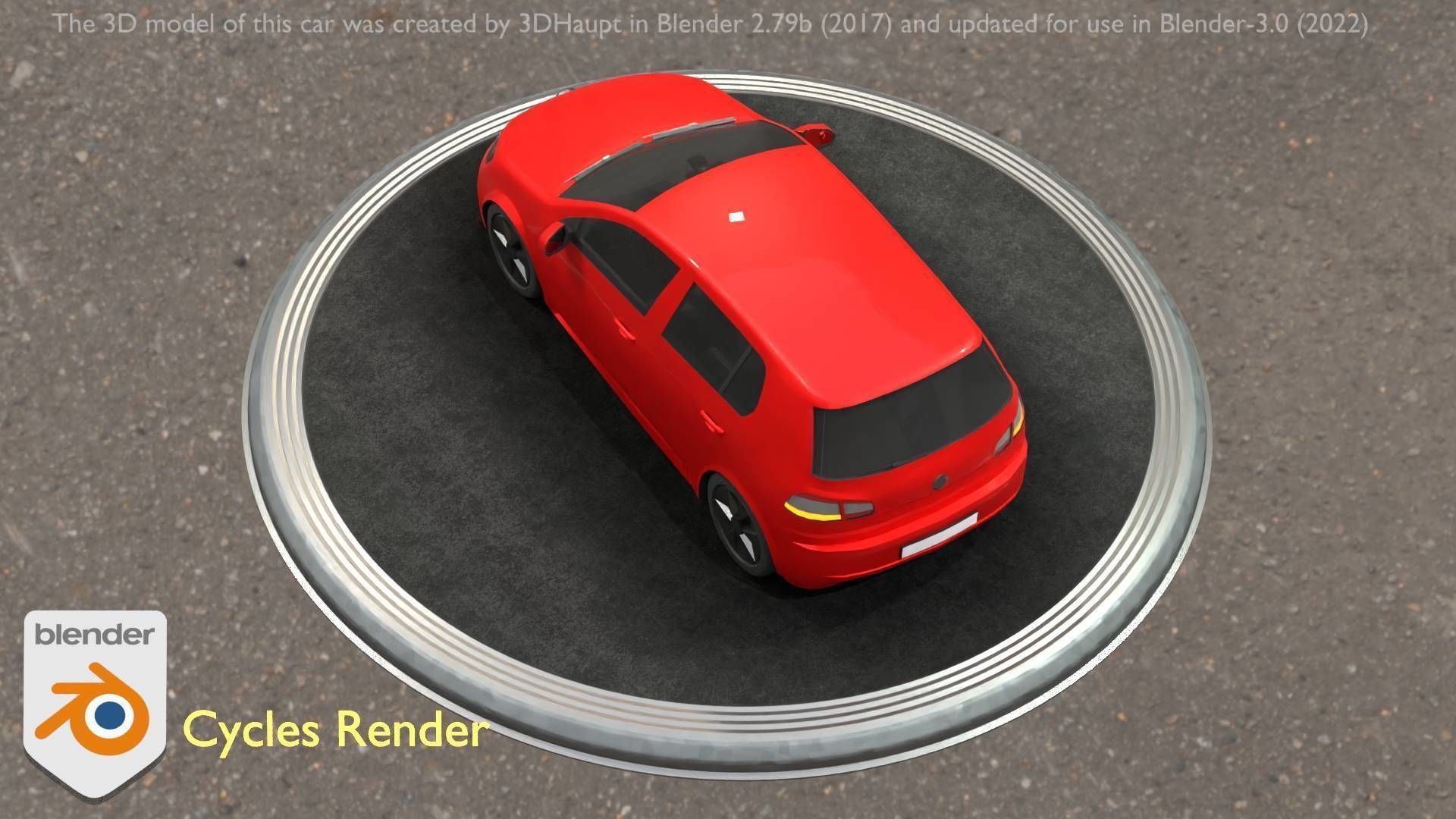 City Car 28 Compact Class Type-C Red Low-poly 3D model_76