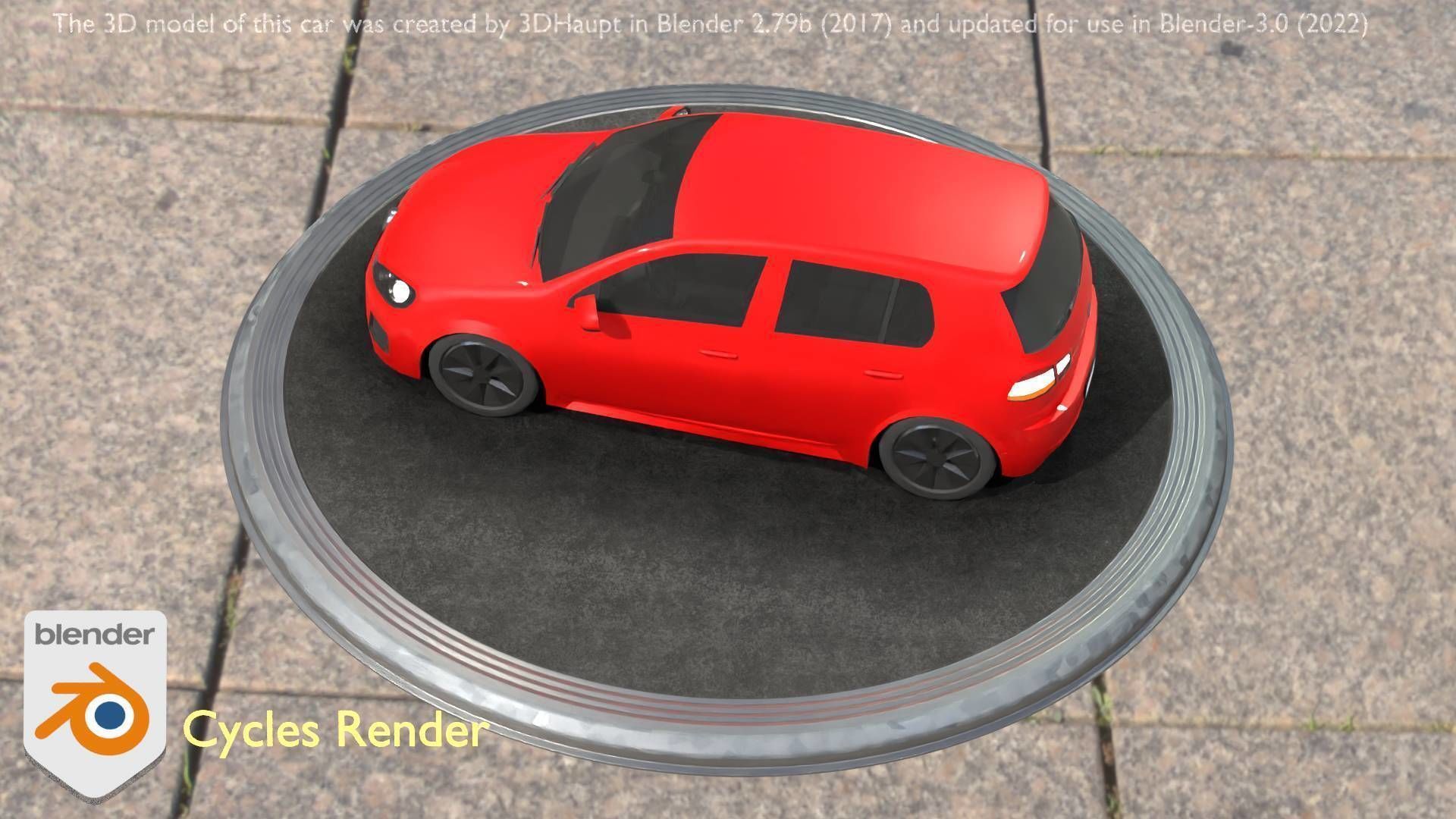 City Car 28 Compact Class Type-C Red Low-poly 3D model_74