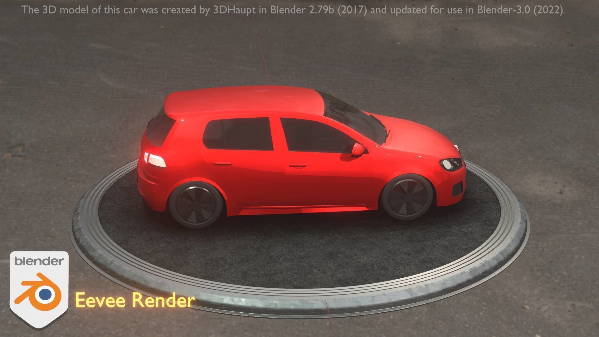 City Car 28 Compact Class Type-C Red Low-poly 3D model_65