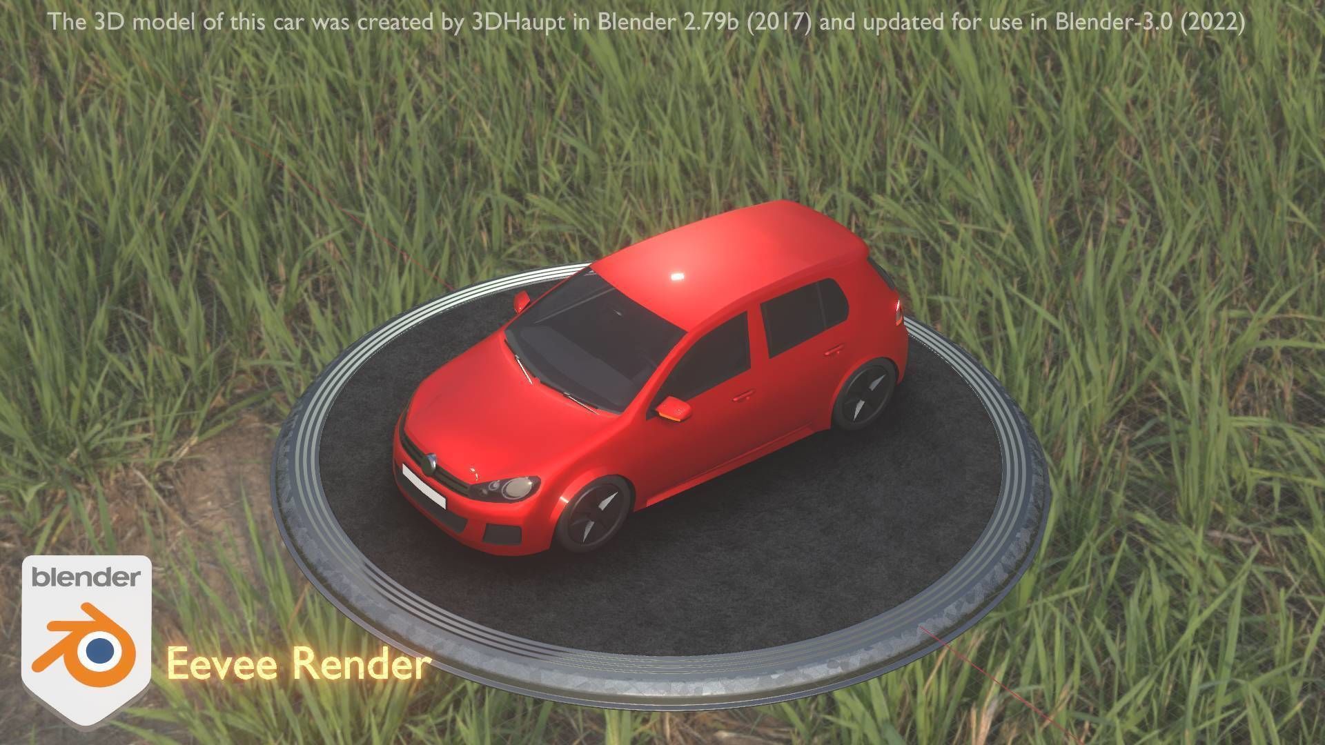 City Car 28 Compact Class Type-C Red Low-poly 3D model_20