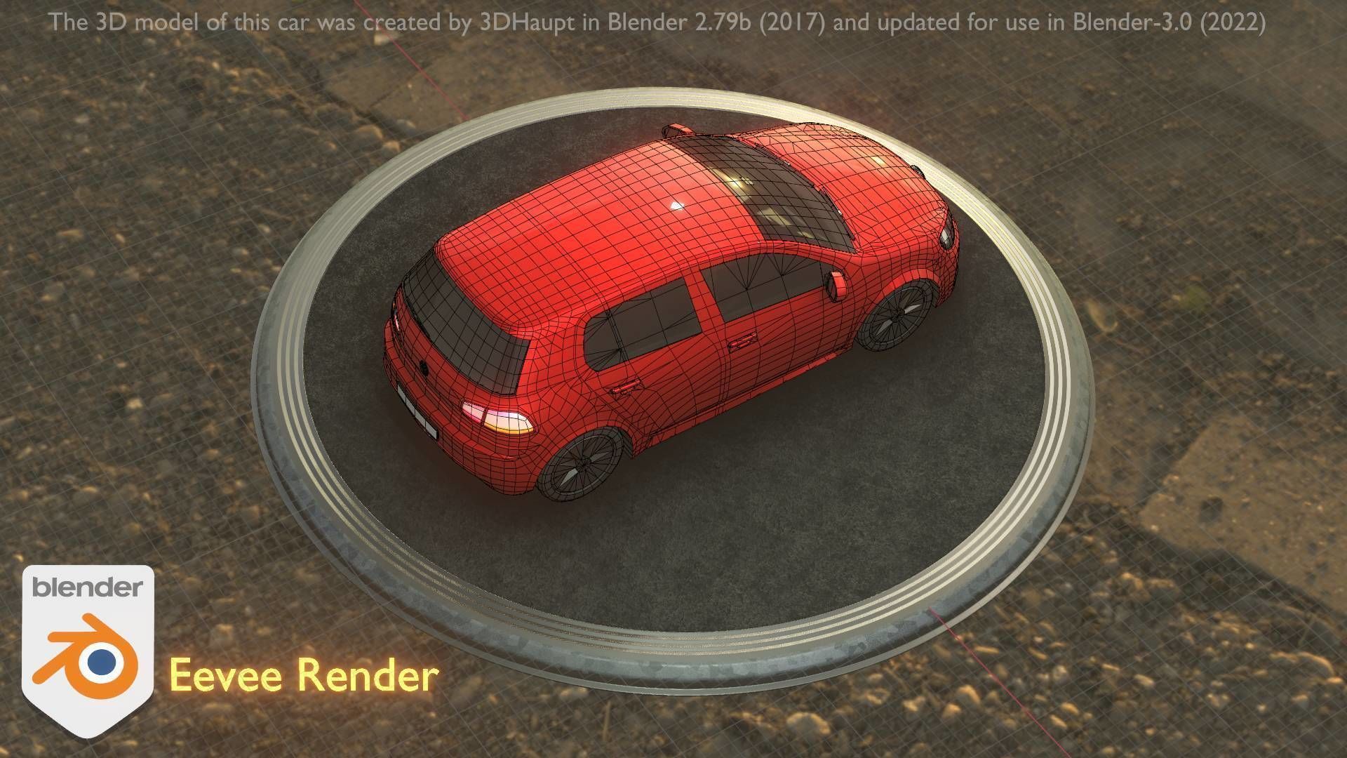 City Car 28 Compact Class Type-C Red Low-poly 3D model_39