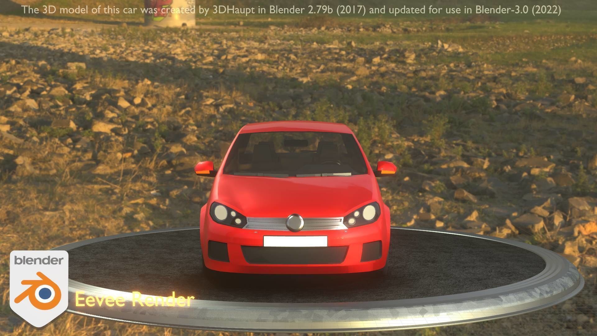 City Car 28 Compact Class Type-C Red Low-poly 3D model_7