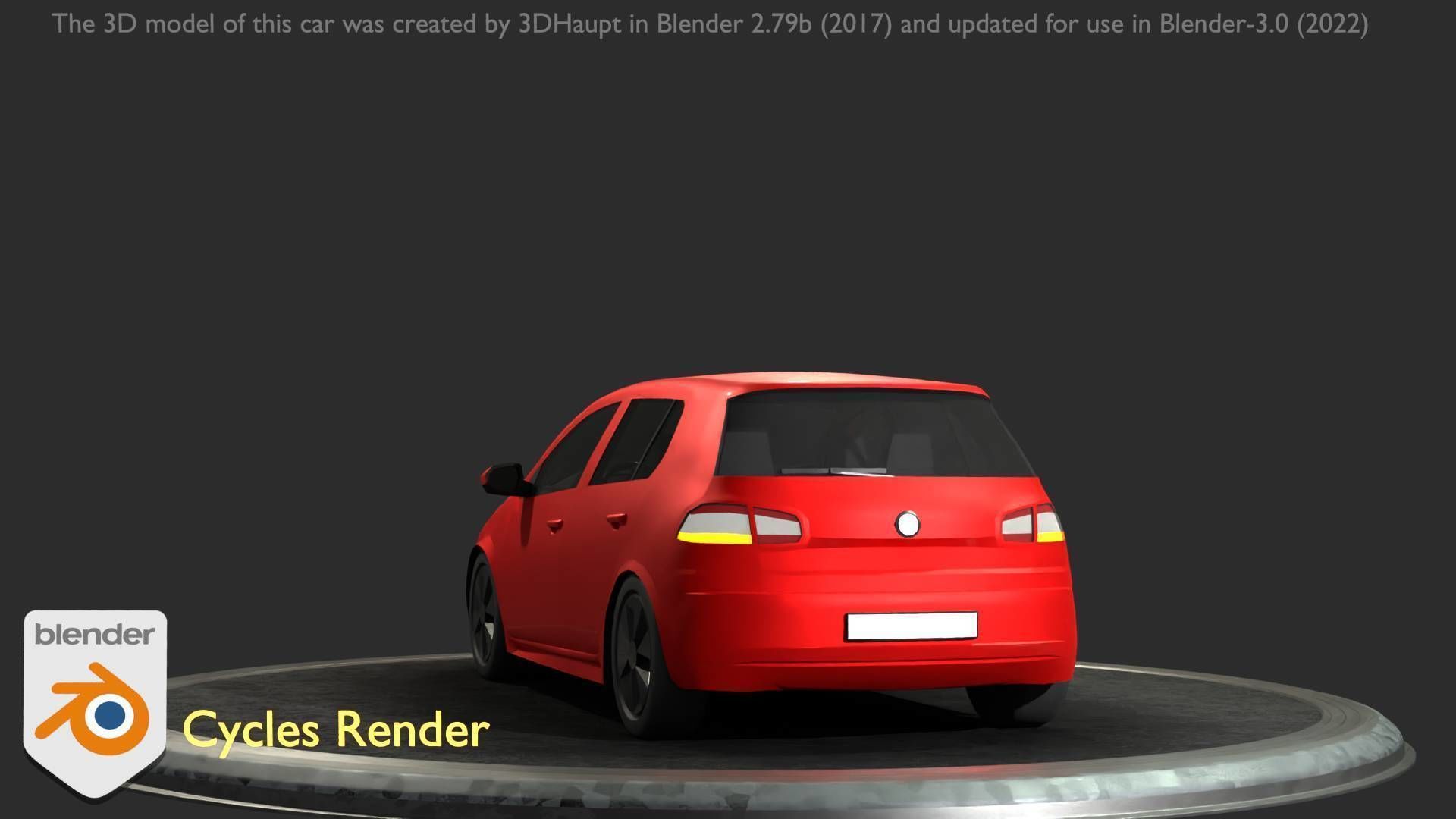 City Car 28 Compact Class Type-C Red Low-poly 3D model_49