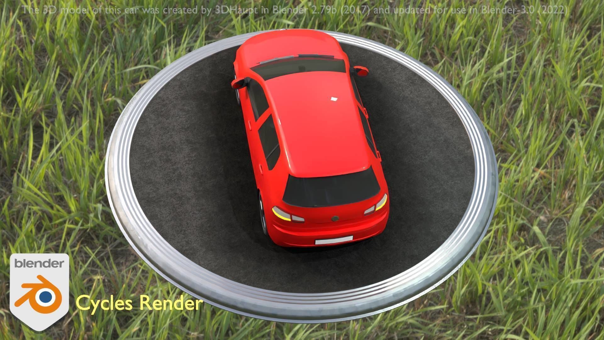 City Car 28 Compact Class Type-C Red Low-poly 3D model_37