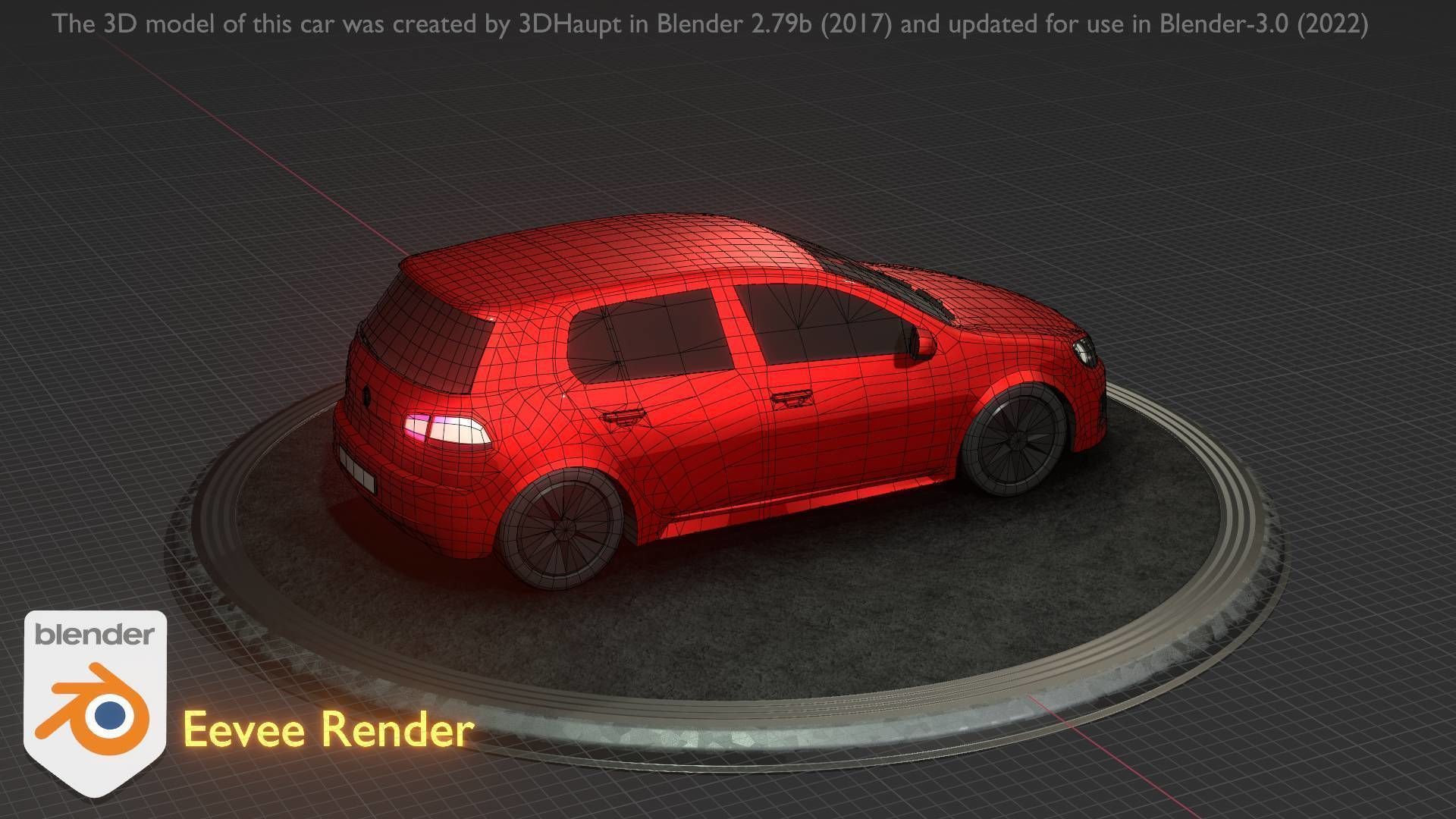 City Car 28 Compact Class Type-C Red Low-poly 3D model_27