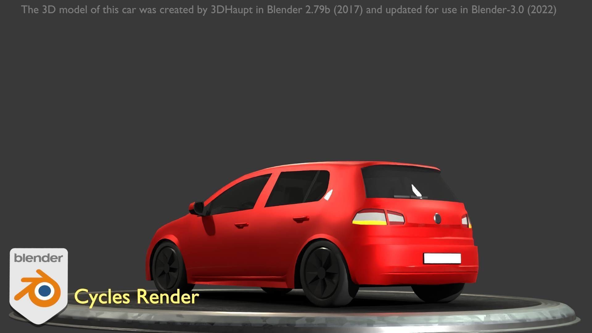 City Car 28 Compact Class Type-C Red Low-poly 3D model_89