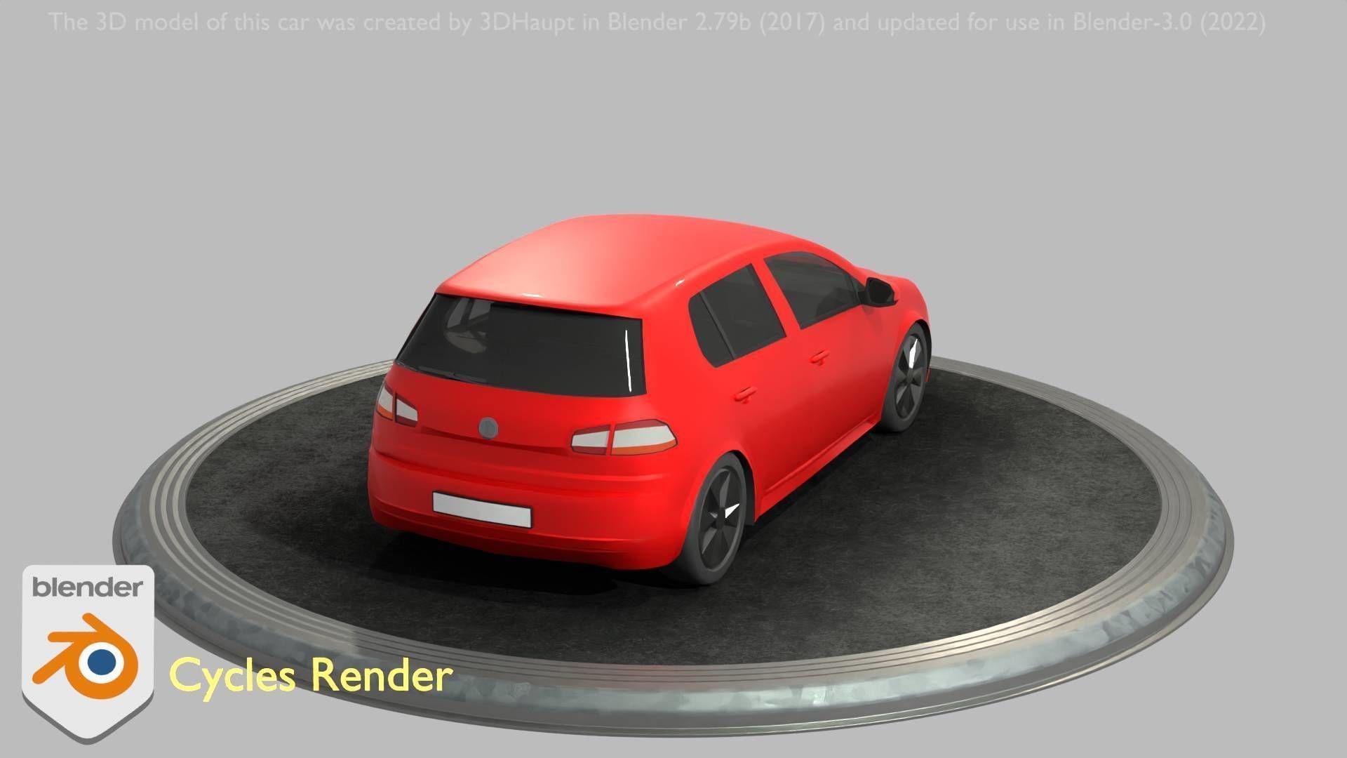 City Car 28 Compact Class Type-C Red Low-poly 3D model_50