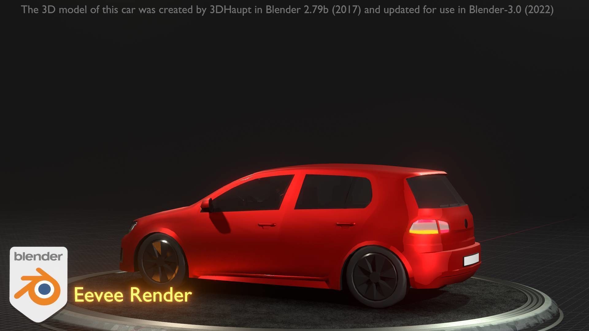 City Car 28 Compact Class Type-C Red Low-poly 3D model_88