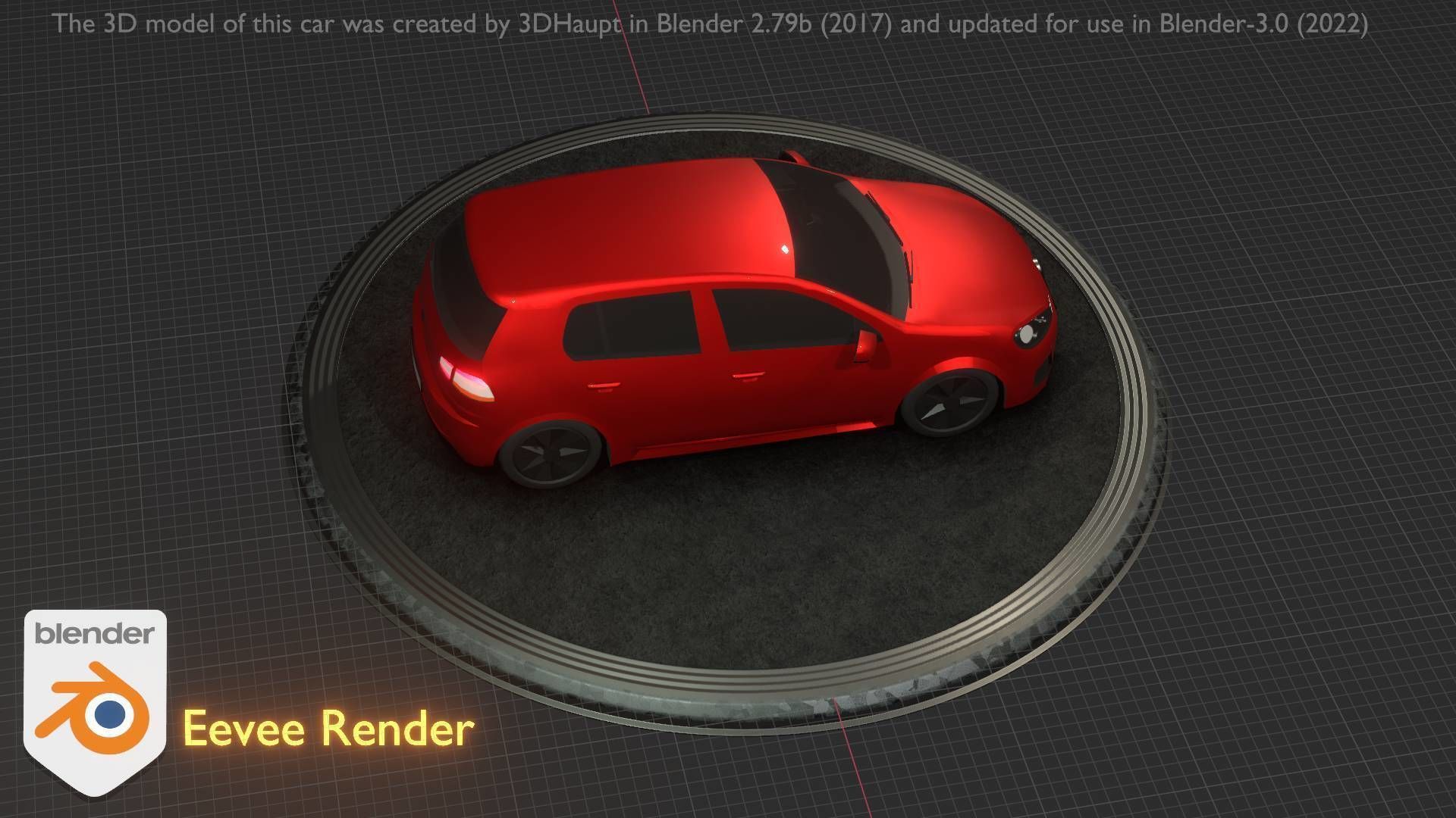 City Car 28 Compact Class Type-C Red Low-poly 3D model_81