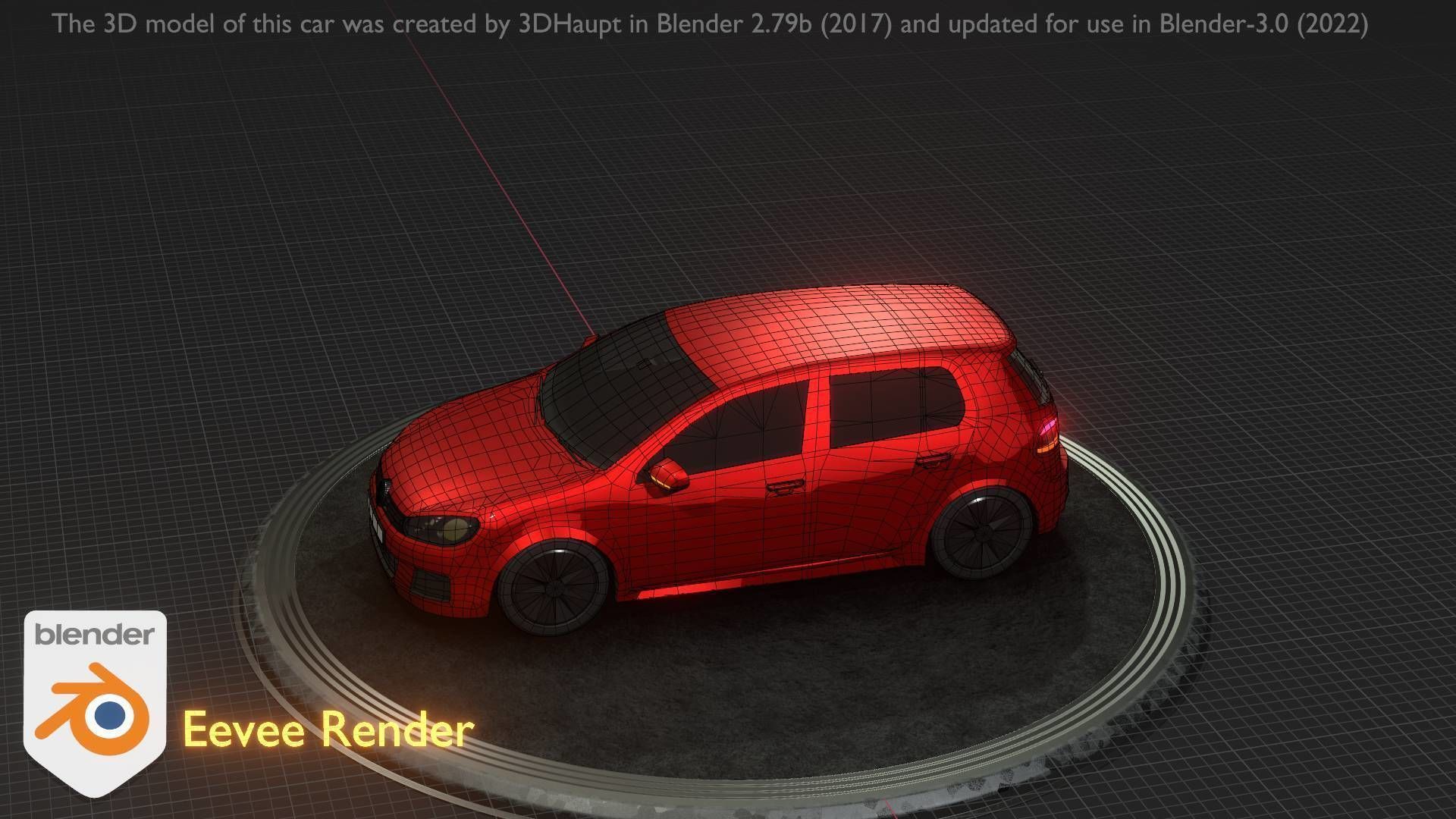 City Car 28 Compact Class Type-C Red Low-poly 3D model_86