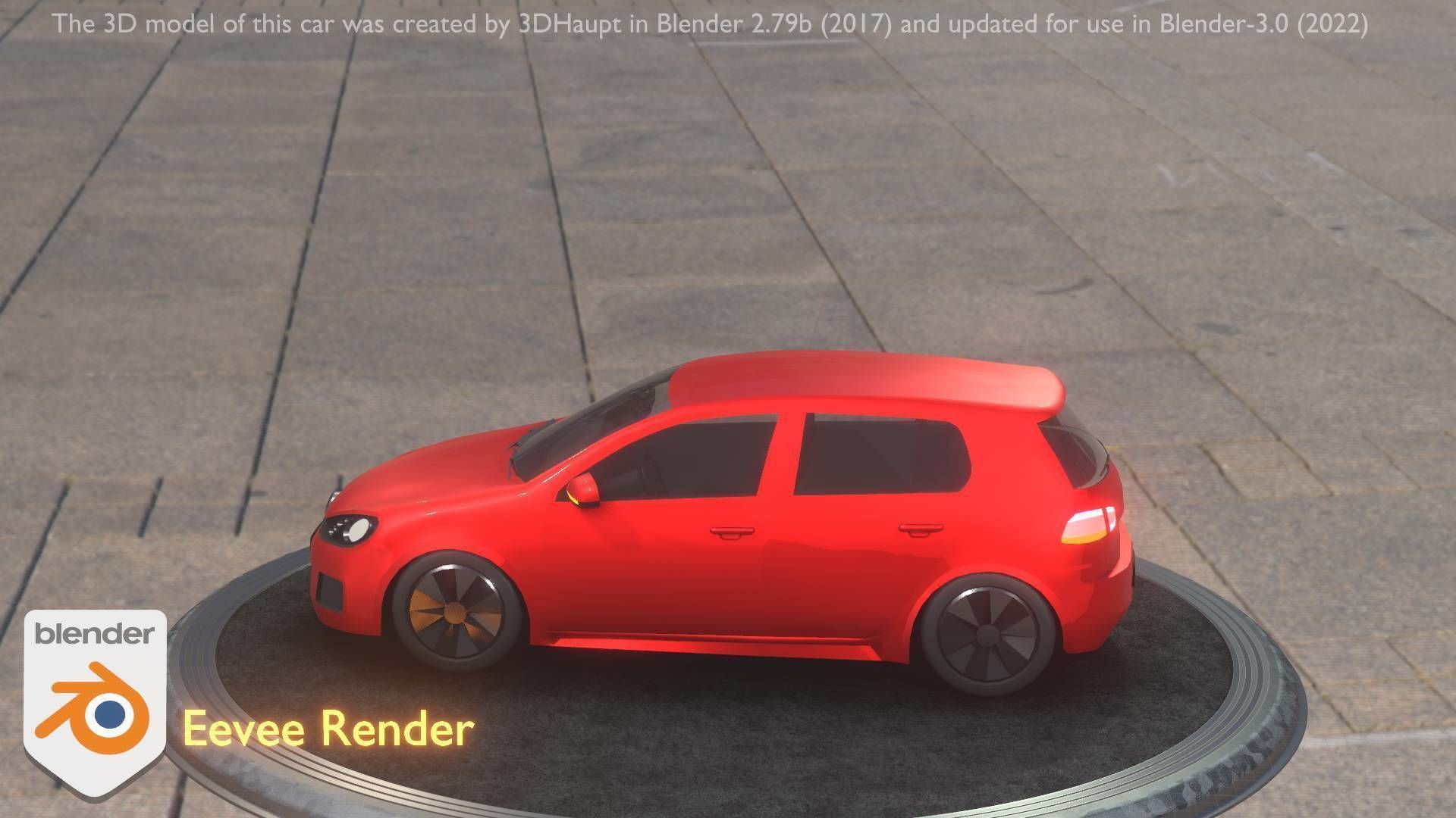 City Car 28 Compact Class Type-C Red Low-poly 3D model_48