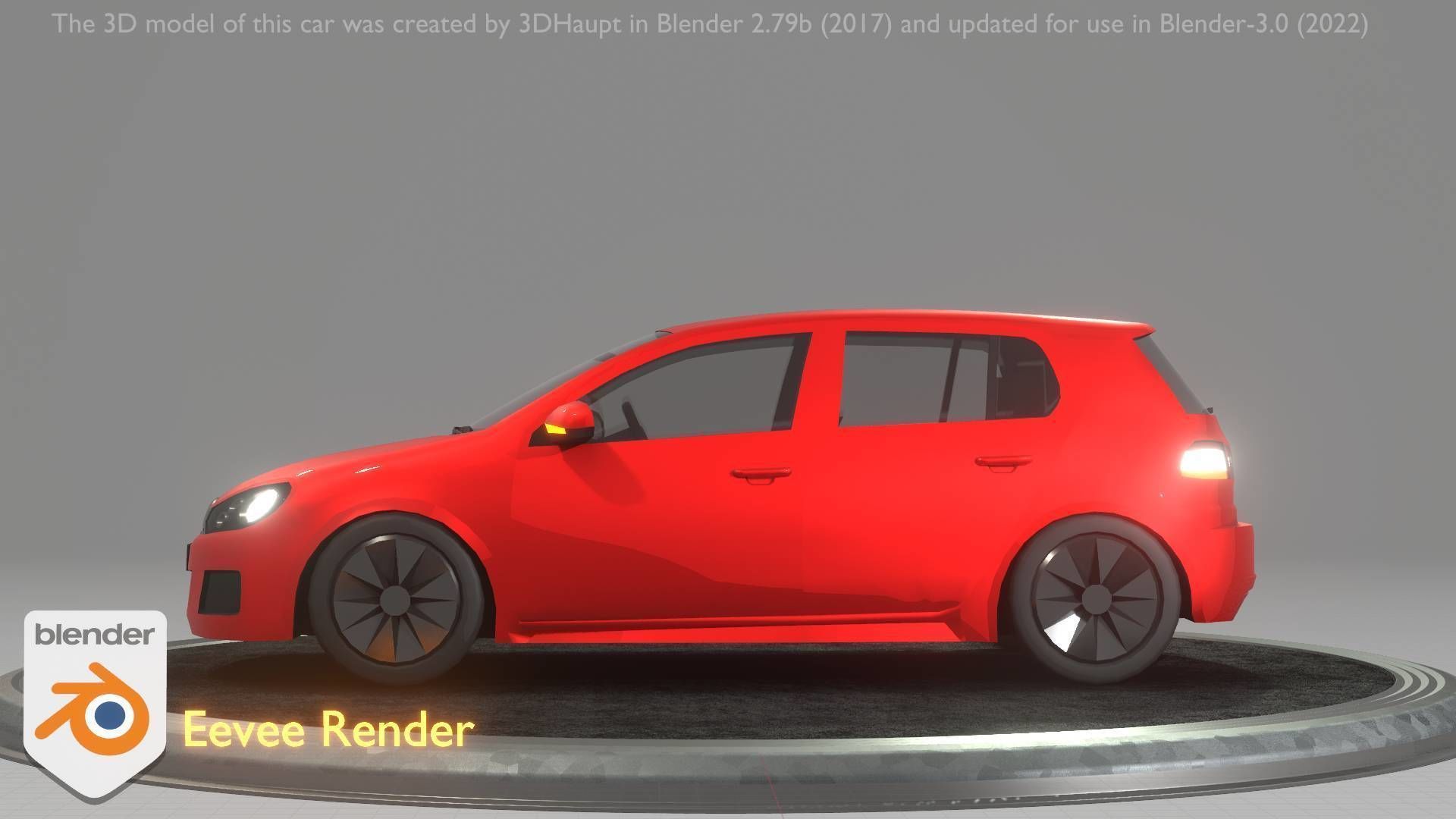 City Car 28 Compact Class Type-C Red Low-poly 3D model_57