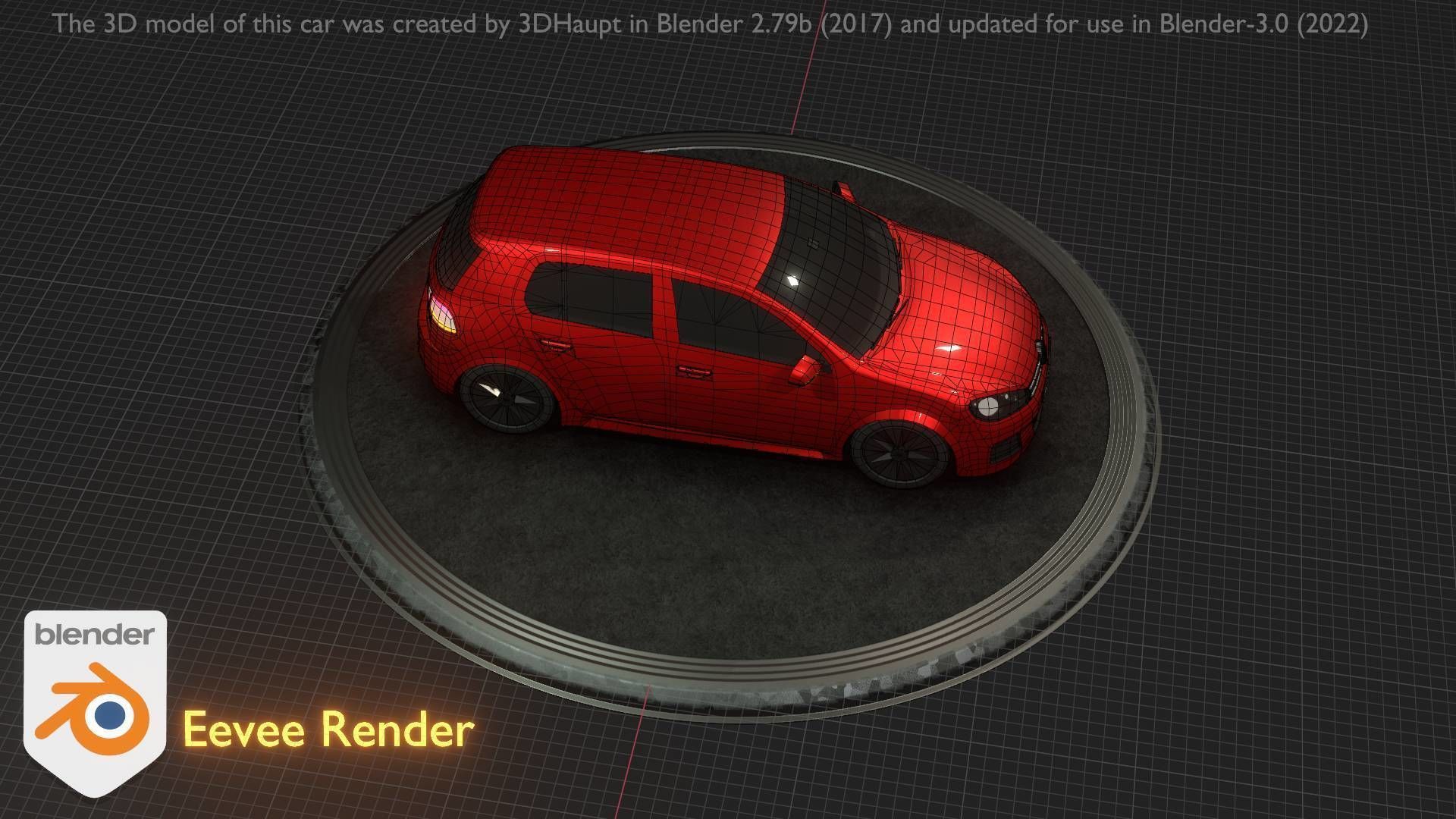 City Car 28 Compact Class Type-C Red Low-poly 3D model_41