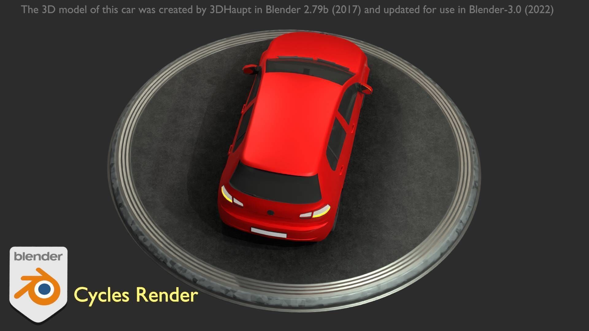 City Car 28 Compact Class Type-C Red Low-poly 3D model_78