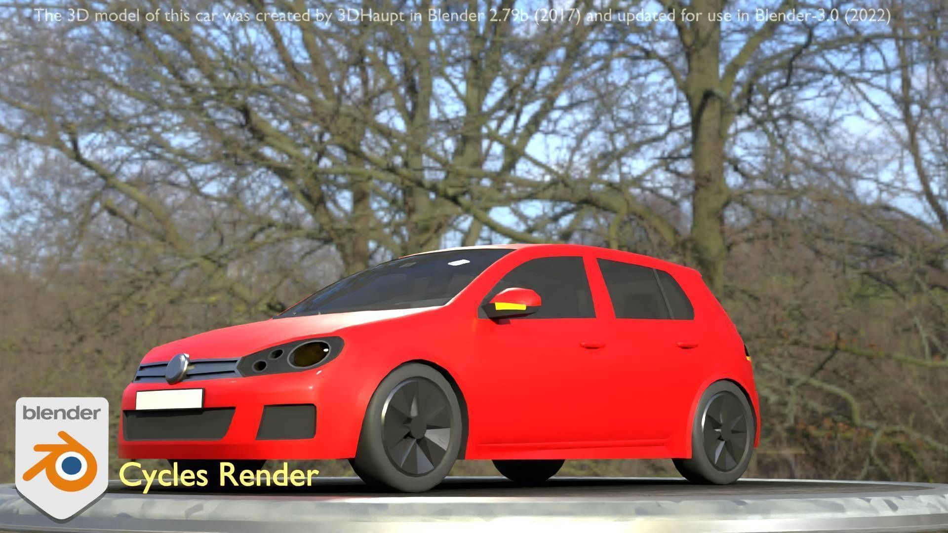 City Car 28 Compact Class Type-C Red Low-poly 3D model_98