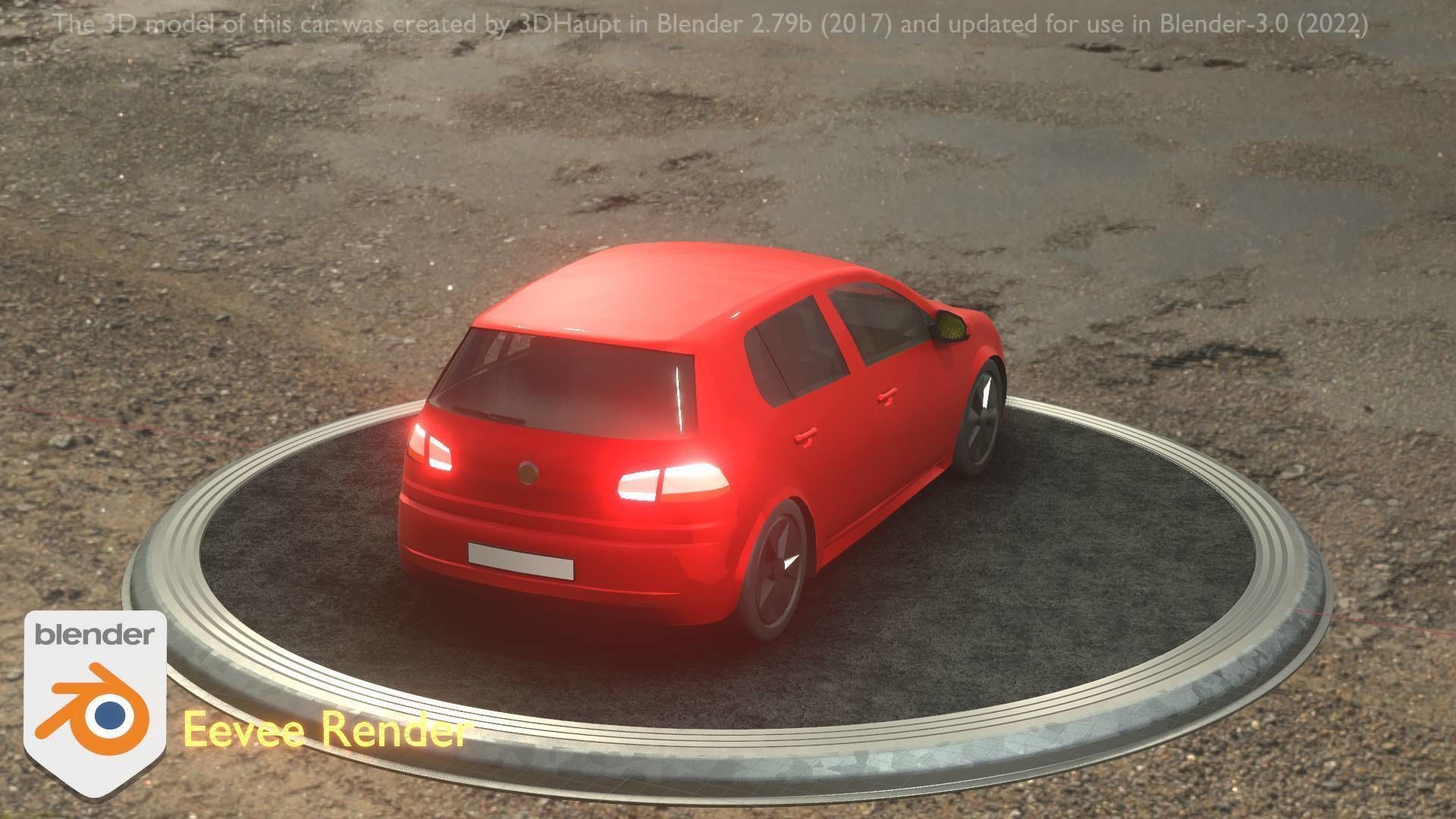 City Car 28 Compact Class Type-C Red Low-poly 3D model_92