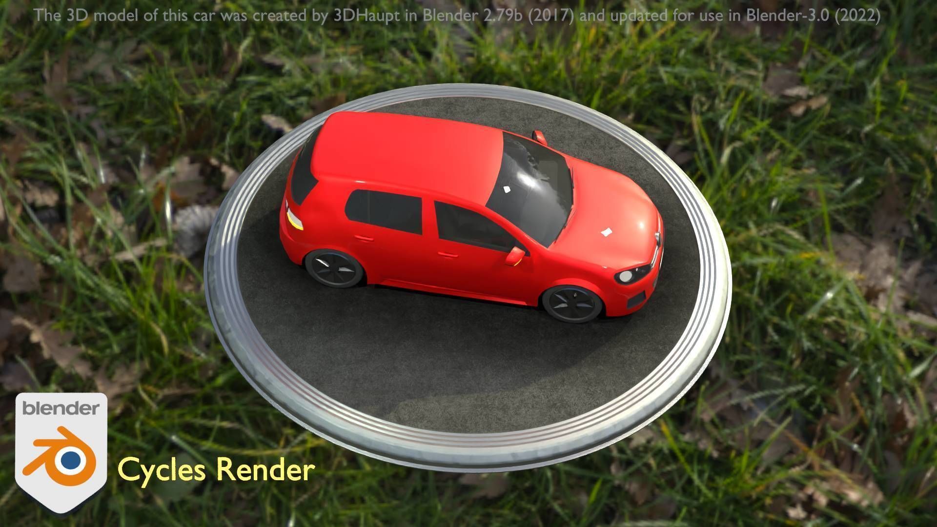 City Car 28 Compact Class Type-C Red Low-poly 3D model_10