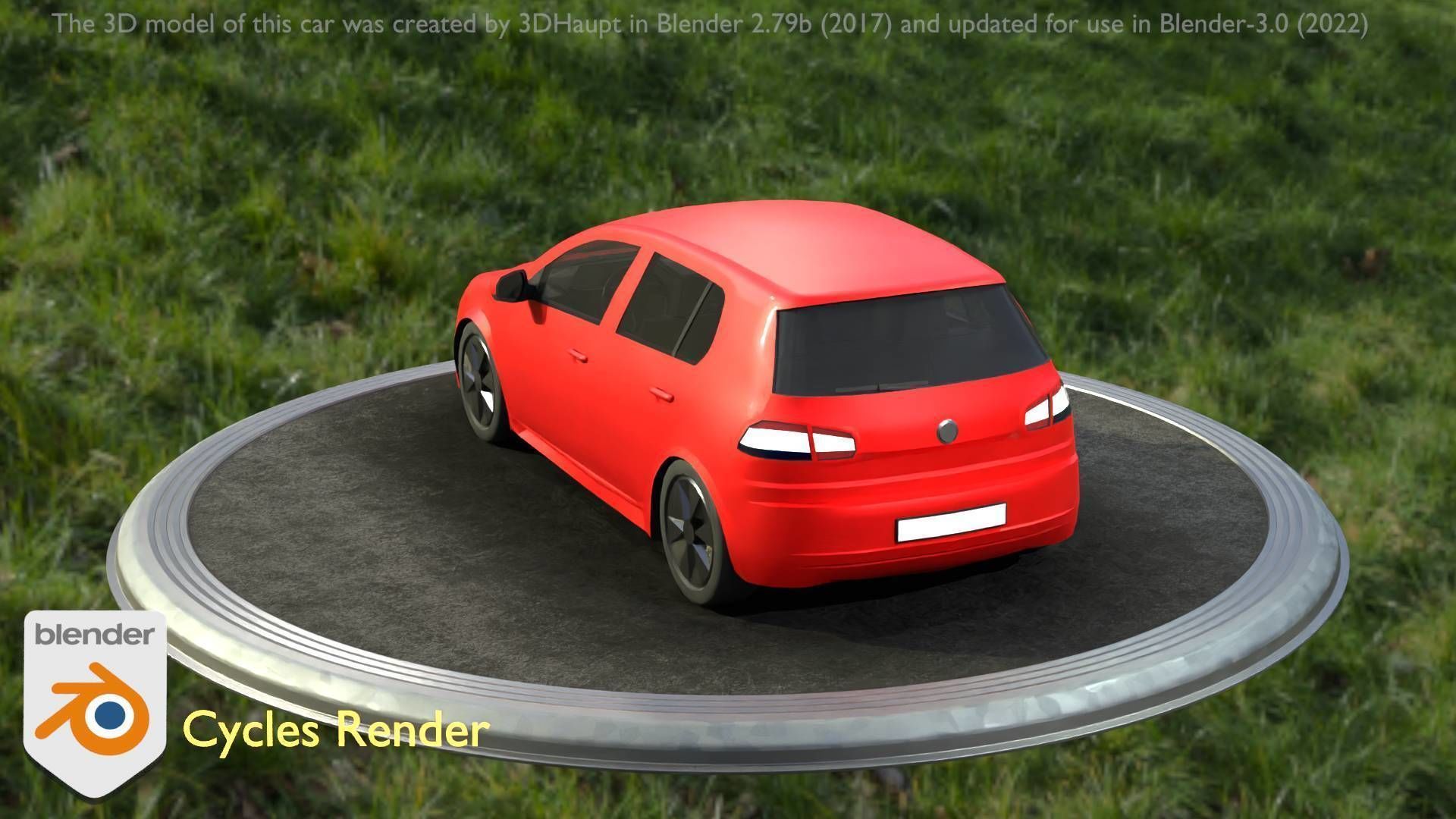 City Car 28 Compact Class Type-C Red Low-poly 3D model_60