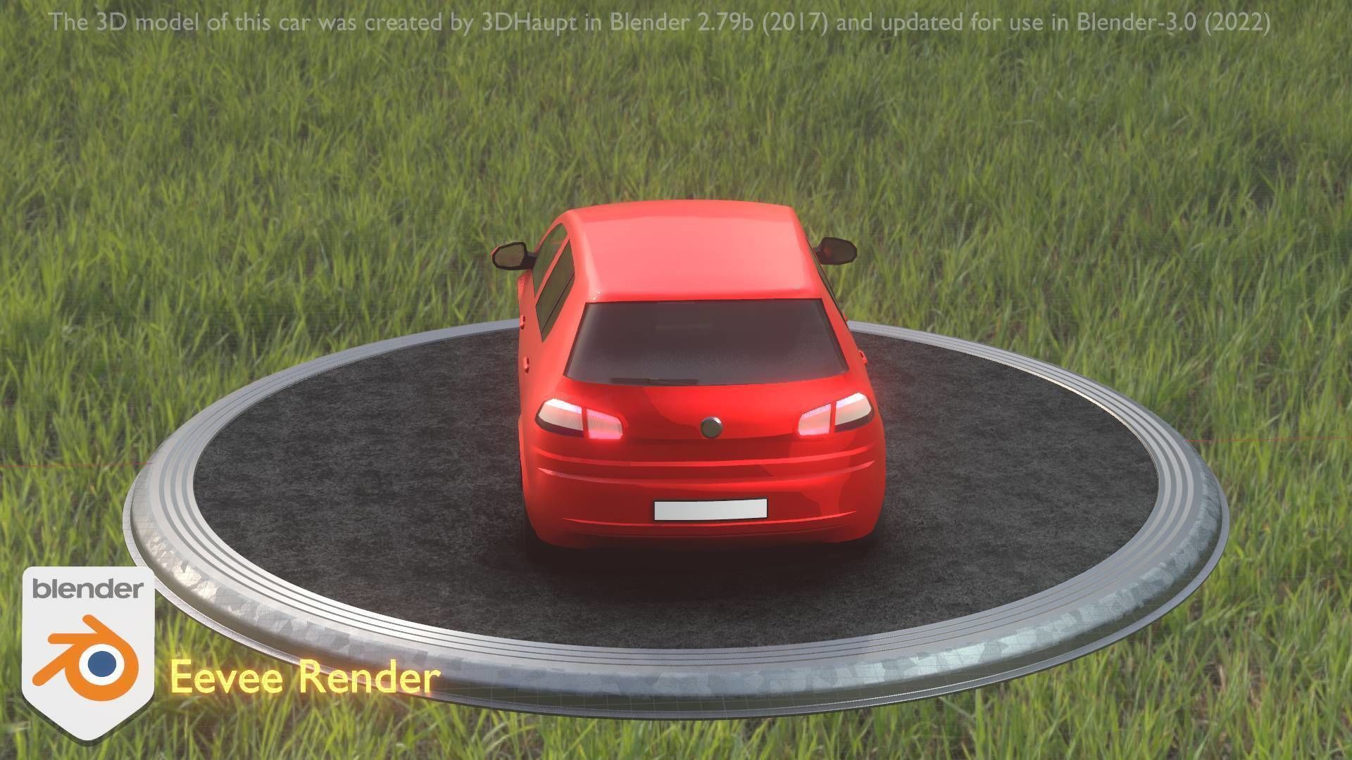 City Car 28 Compact Class Type-C Red Low-poly 3D model_61