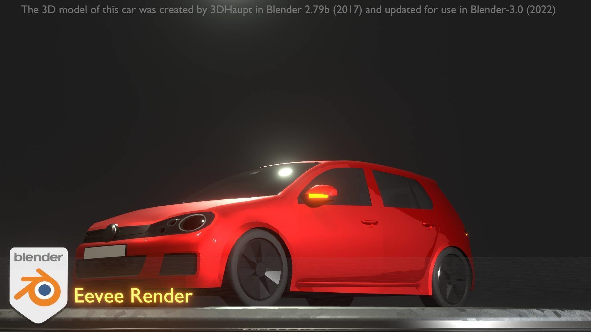 City Car 28 Compact Class Type-C Red Low-poly 3D model_9
