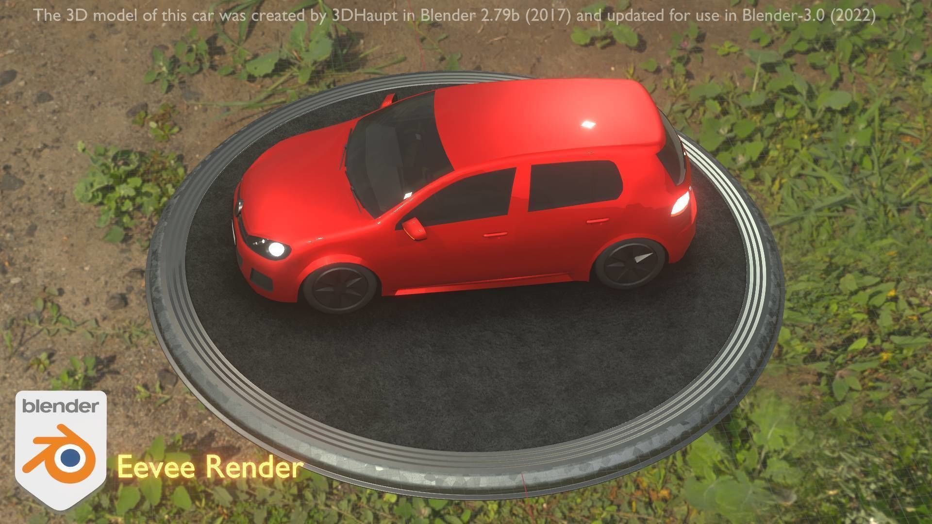 City Car 28 Compact Class Type-C Red Low-poly 3D model_73