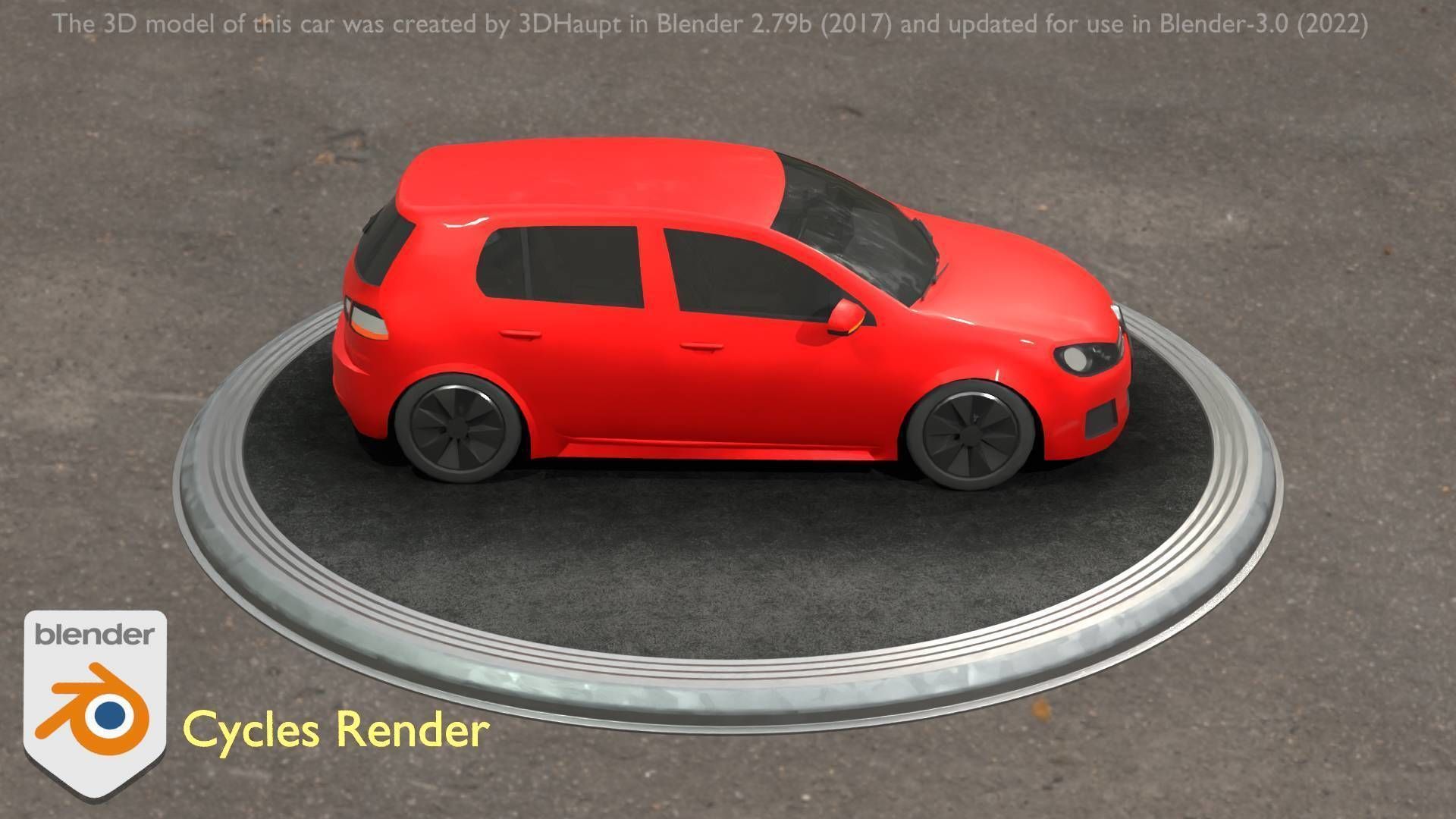 City Car 28 Compact Class Type-C Red Low-poly 3D model_95