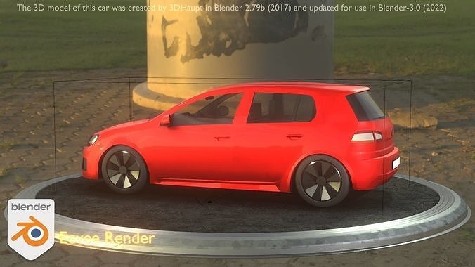 City Car 28 Compact Class Type-C Red Low-poly 3D model