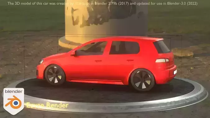 City Car 28 Compact Class Type-C Red Low-poly 3D model