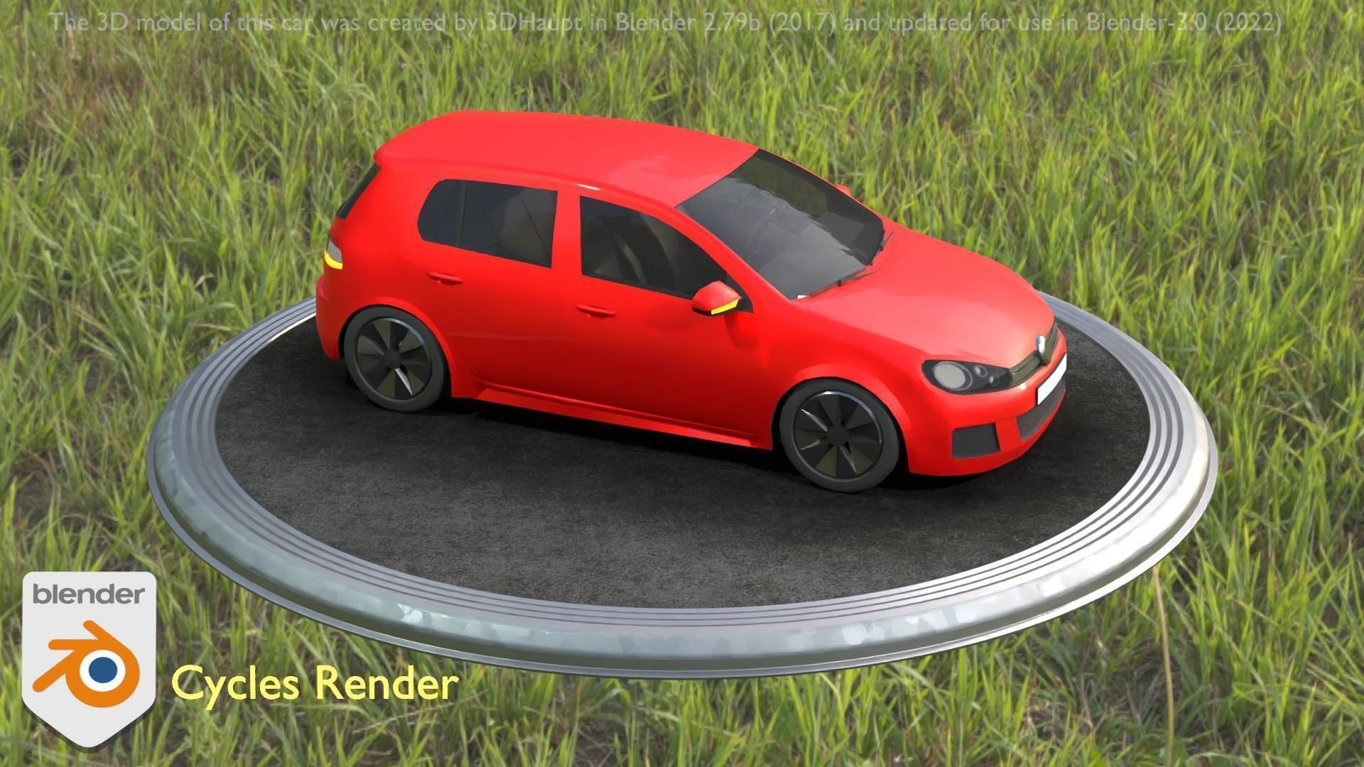 City Car 28 Compact Class Type-C Red Low-poly 3D model_54