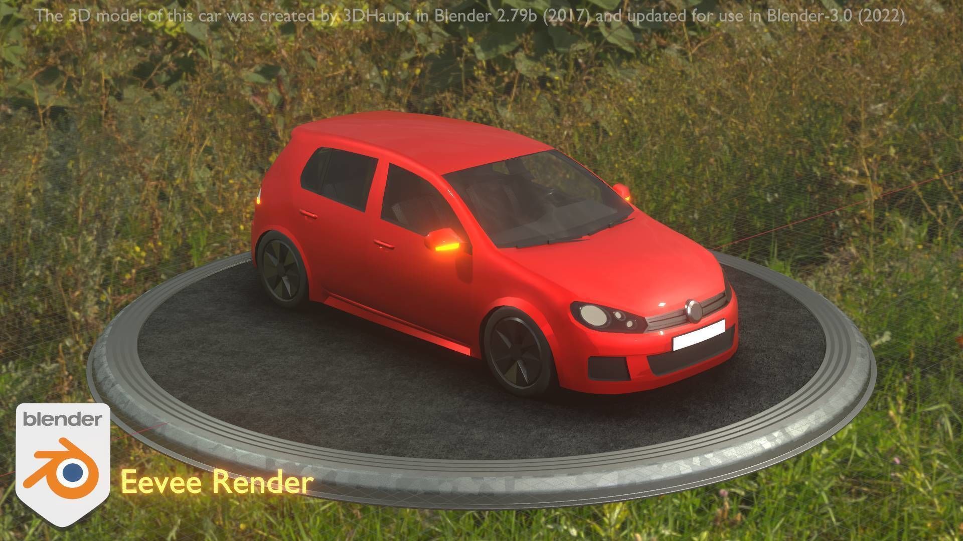 City Car 28 Compact Class Type-C Red Low-poly 3D model_55