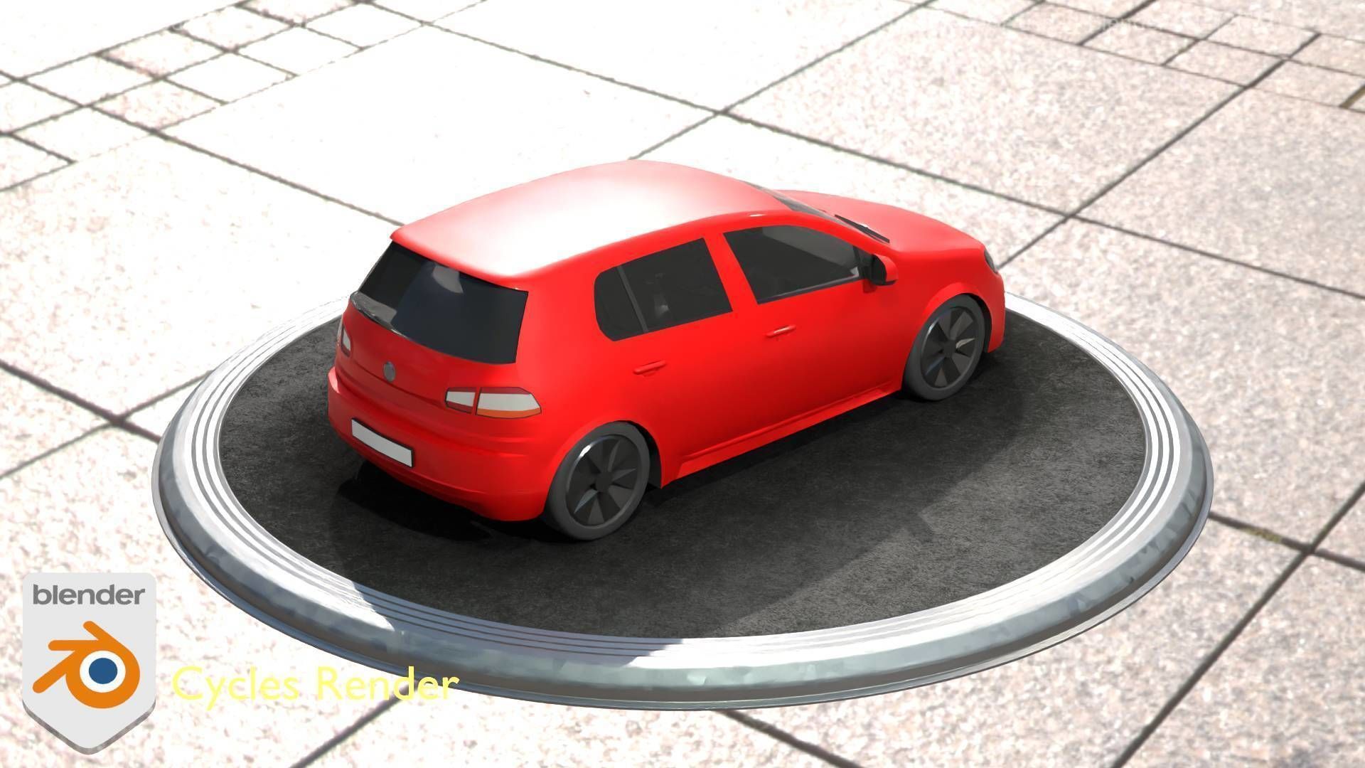 City Car 28 Compact Class Type-C Red Low-poly 3D model_93