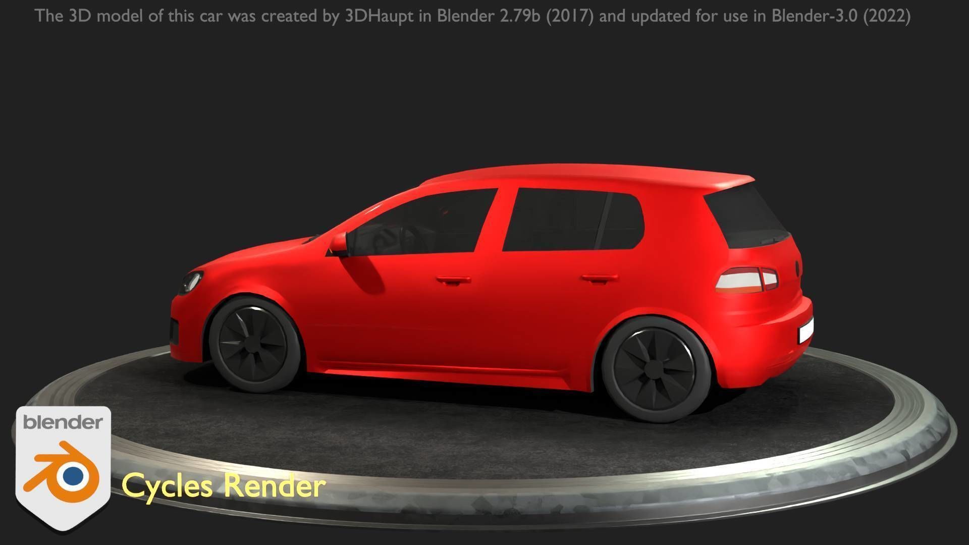 City Car 28 Compact Class Type-C Red Low-poly 3D model_58