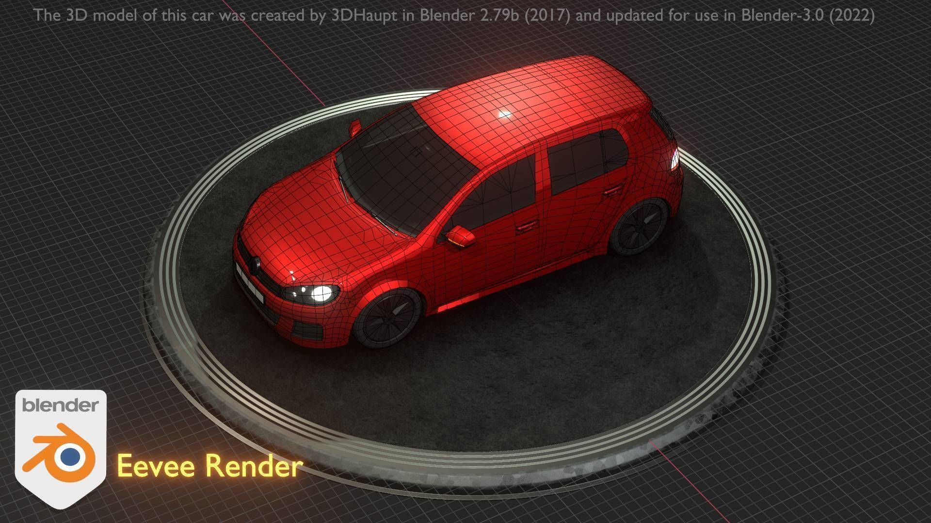 City Car 28 Compact Class Type-C Red Low-poly 3D model_33