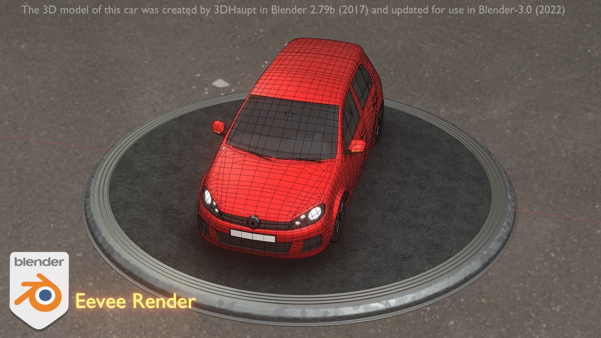 City Car 28 Compact Class Type-C Red Low-poly 3D model_32