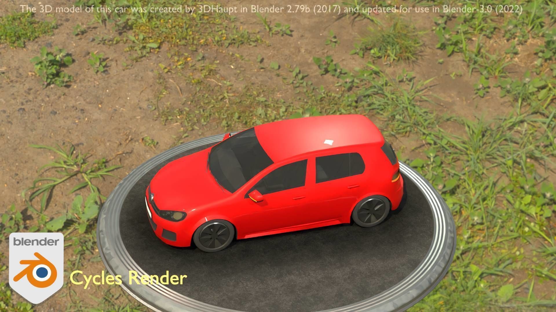 City Car 28 Compact Class Type-C Red Low-poly 3D model_47