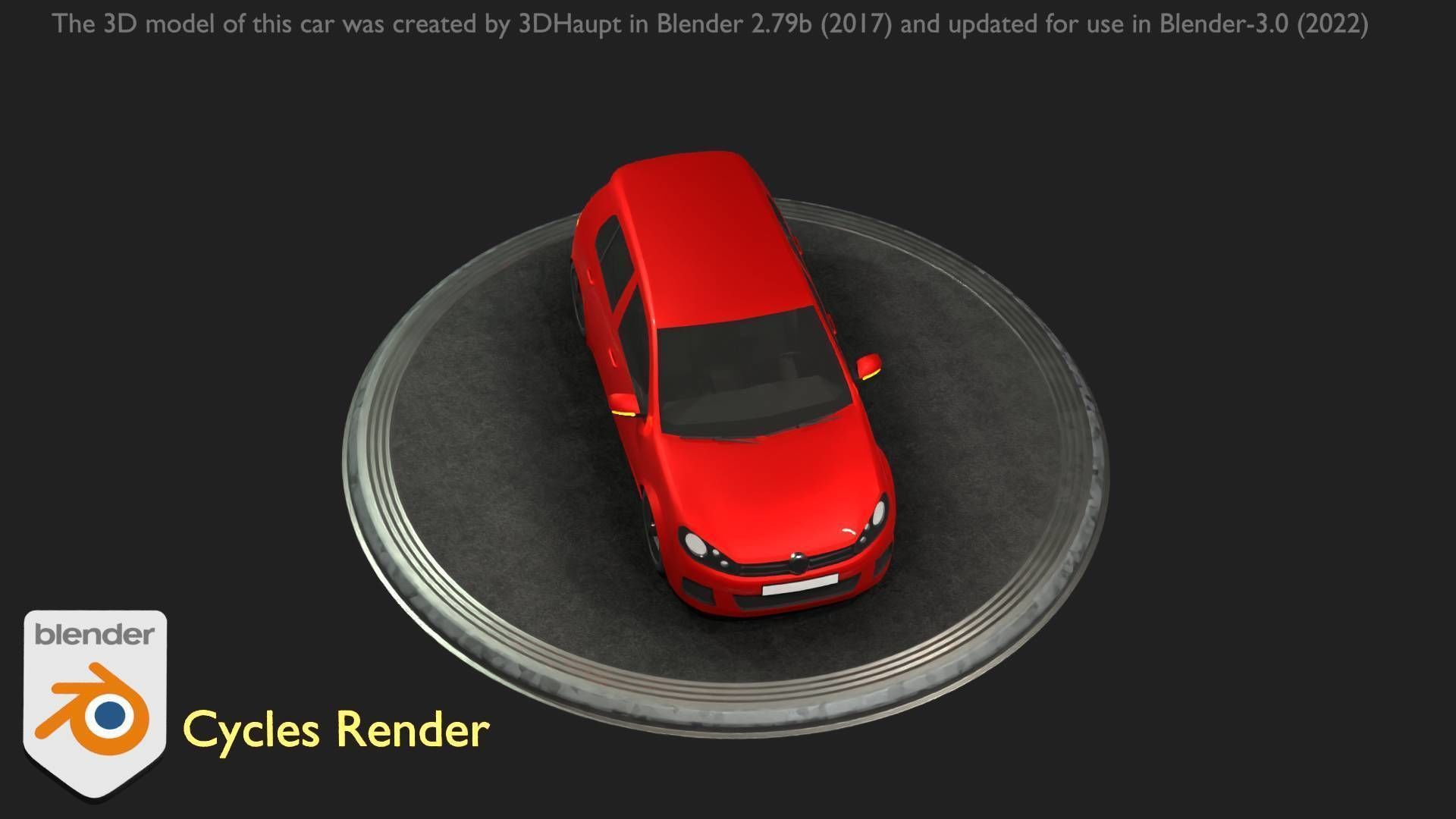 City Car 28 Compact Class Type-C Red Low-poly 3D model_44